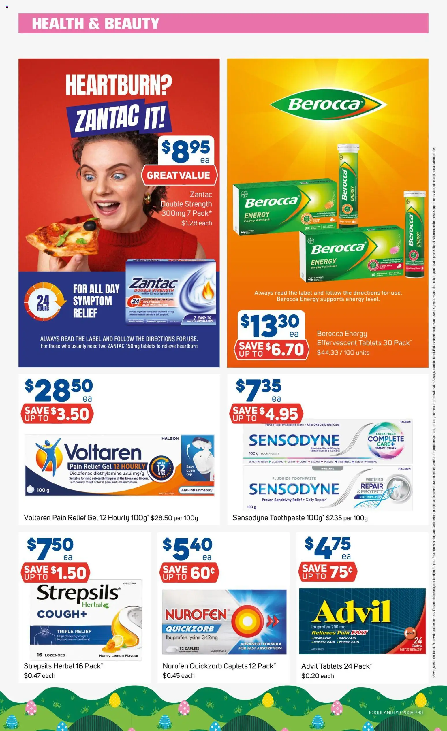 Foodland catalogue - valid from 25.03.2026 | Page: 30 | Products: Honey, Herbal, Multivitamin, Pain relief