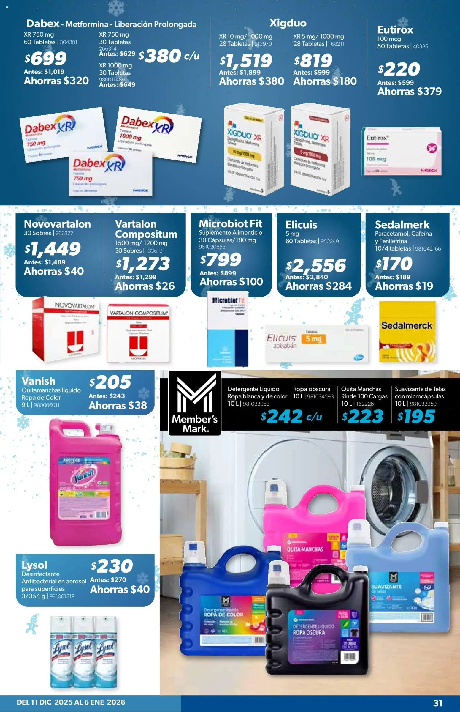 Nuevas ofertas de Sam's Club válidas en toda la República Mexicana desde el 11.12.2025. ¡Encuentra las mejores ofertas en Sam's Club catálogo! | Página: 30 | Productos: Quitamanchas, Detergente, Suavizante, Ropa