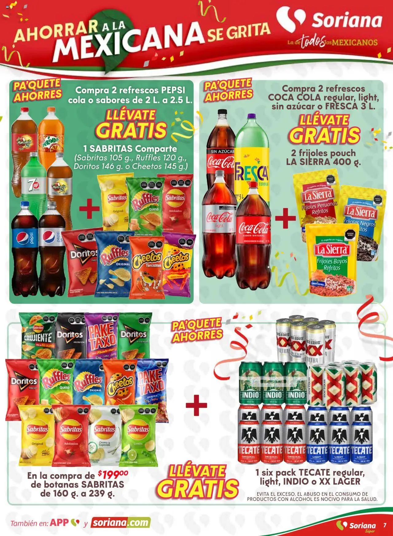 Nuevas ofertas de Soriana válidas en toda la República Mexicana desde el 10.09.2025. ¡Encuentra las mejores ofertas en Soriana - Ahorrar a la mexicana se grita Soriana Súper Nacional! | Página: 7 | Productos: Azúcar, Limón, Queso, Sierra
