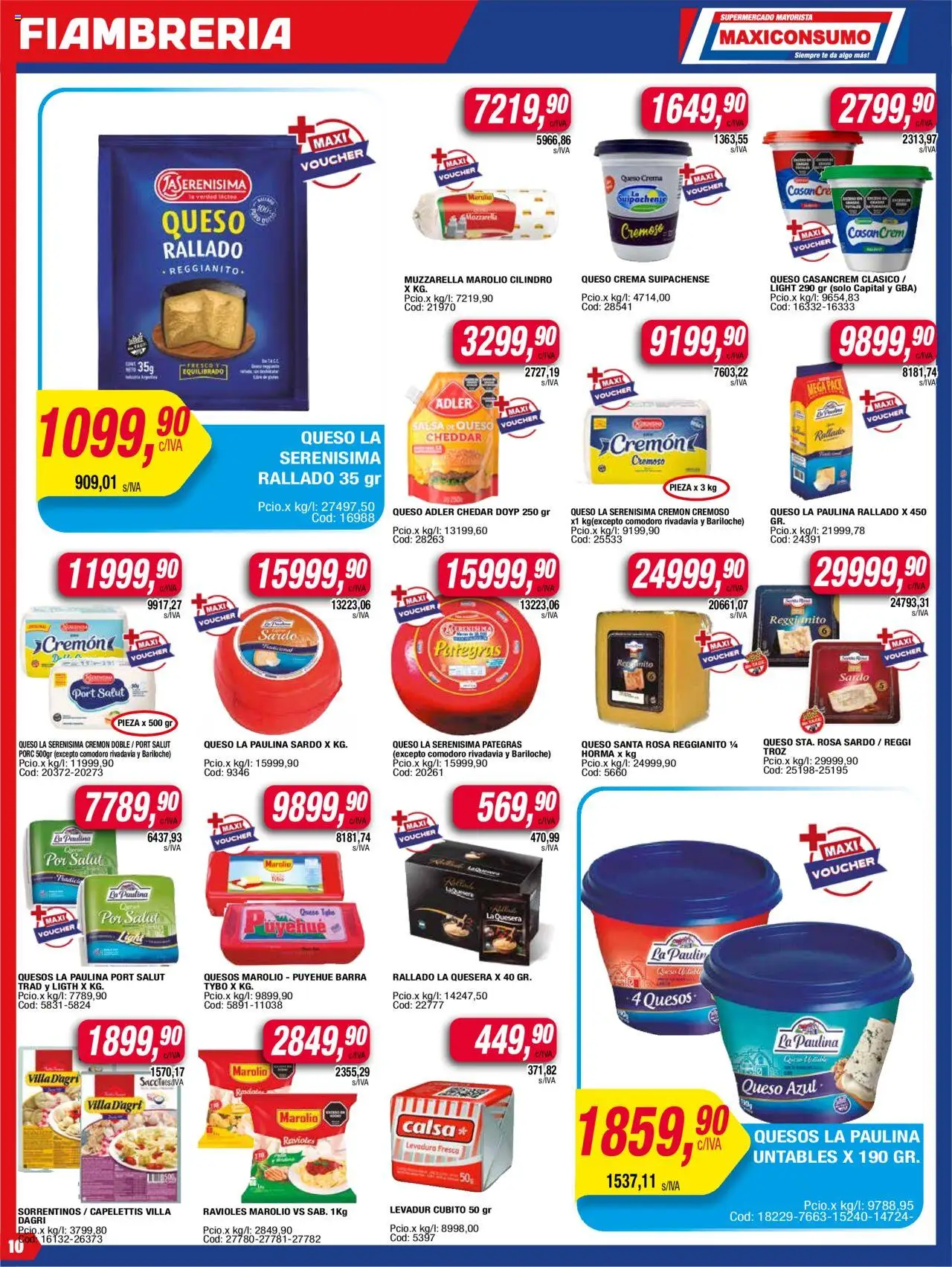 Maxiconsumo ofertas │ válido desde el 23.06.2025 | Página: 10 | Productos: Muzzarella, Té, Cava, Crema