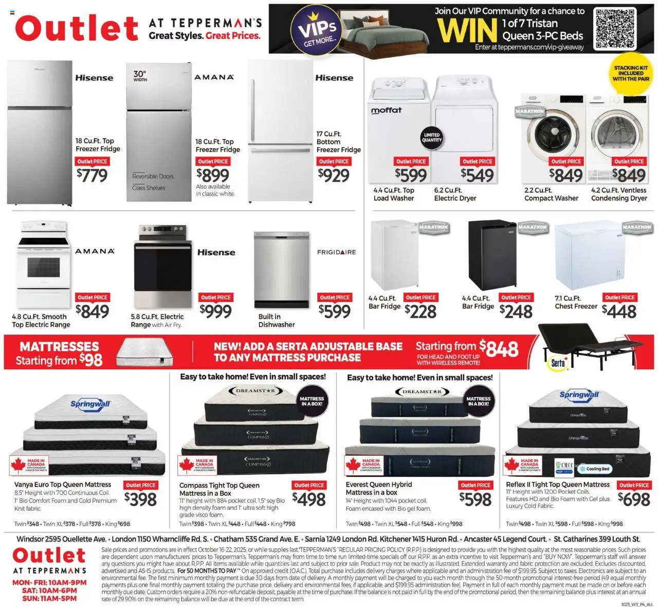 Tepperman's flyer valid from 16.10.2025 | Page: 4 | Products: Freezer, Dryer, Dishwasher, Mattress