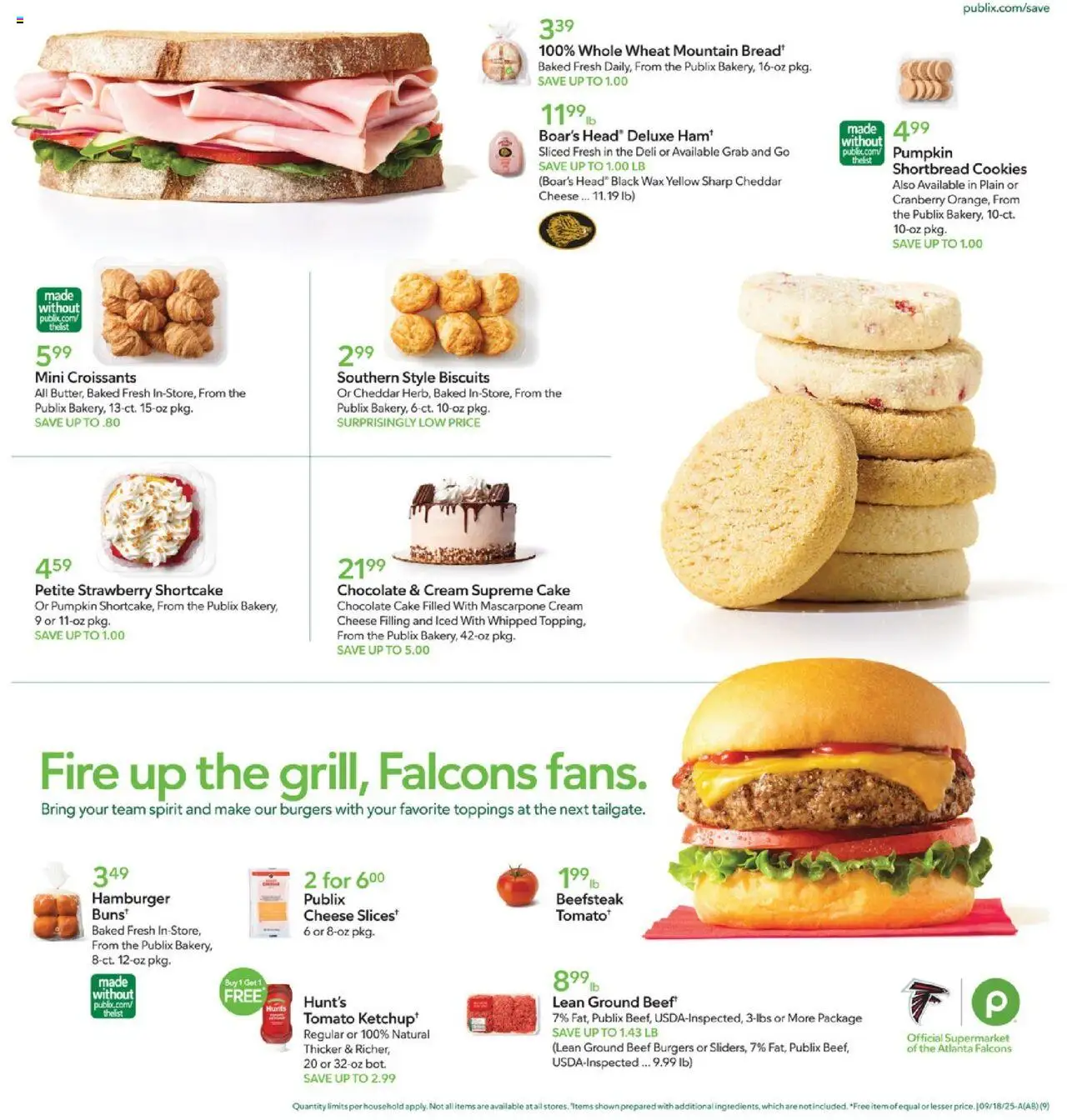 Publix Weekly Ad - valid from 17.09.2025 | Page: 9 | Products: Chocolate, Beef, Croissants, Pumpkin