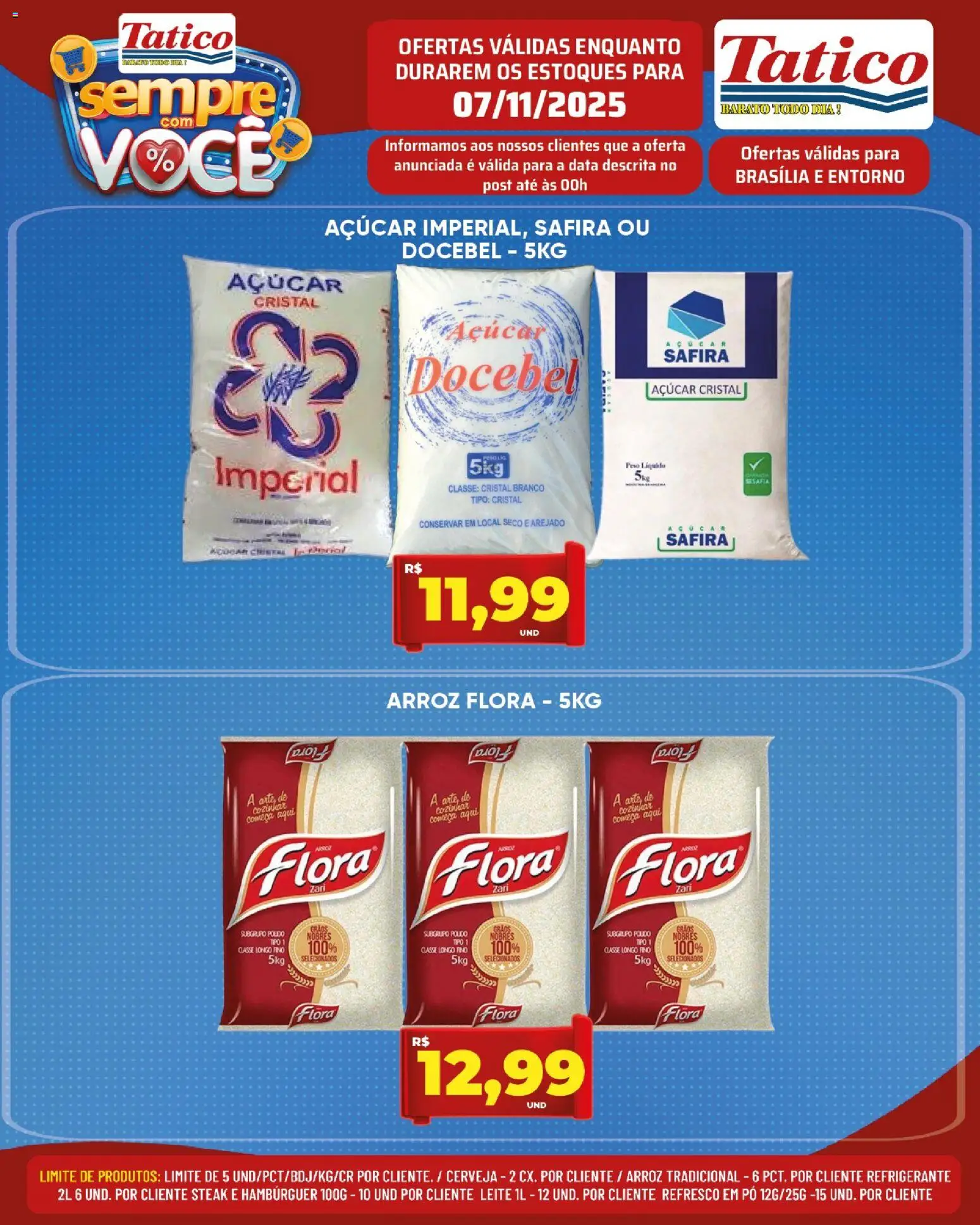 Tatico Folheto - válido de 07.11.2025 | Página: 1 | Produtos: Pó, Hambúrguer, Açúcar, Refrigerante