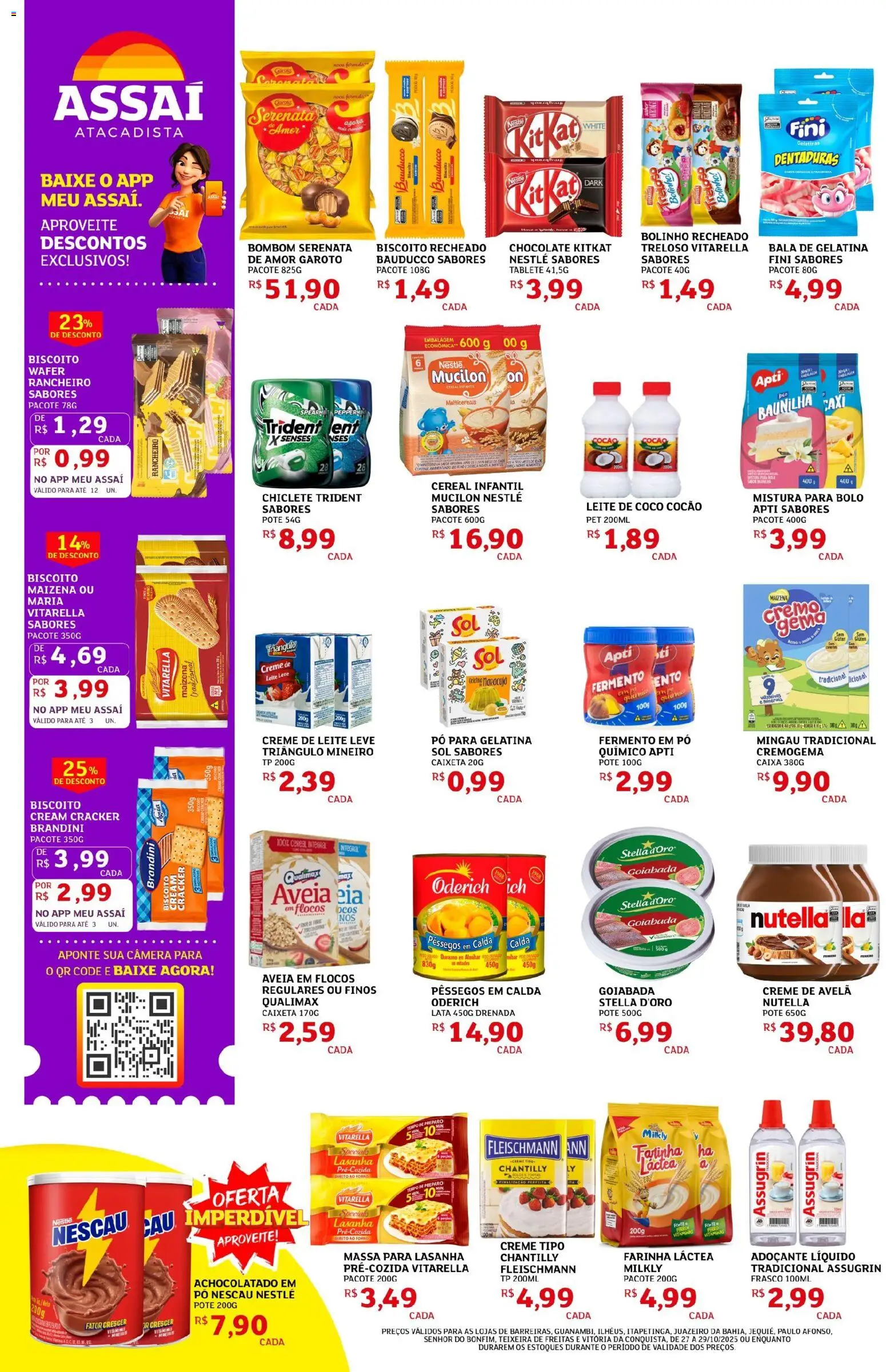 Assaí Atacadista Folheto - válido de 27.10.2025 | Página: 4 | Produtos: Mingau, Adoçante, Creme, Mucilon