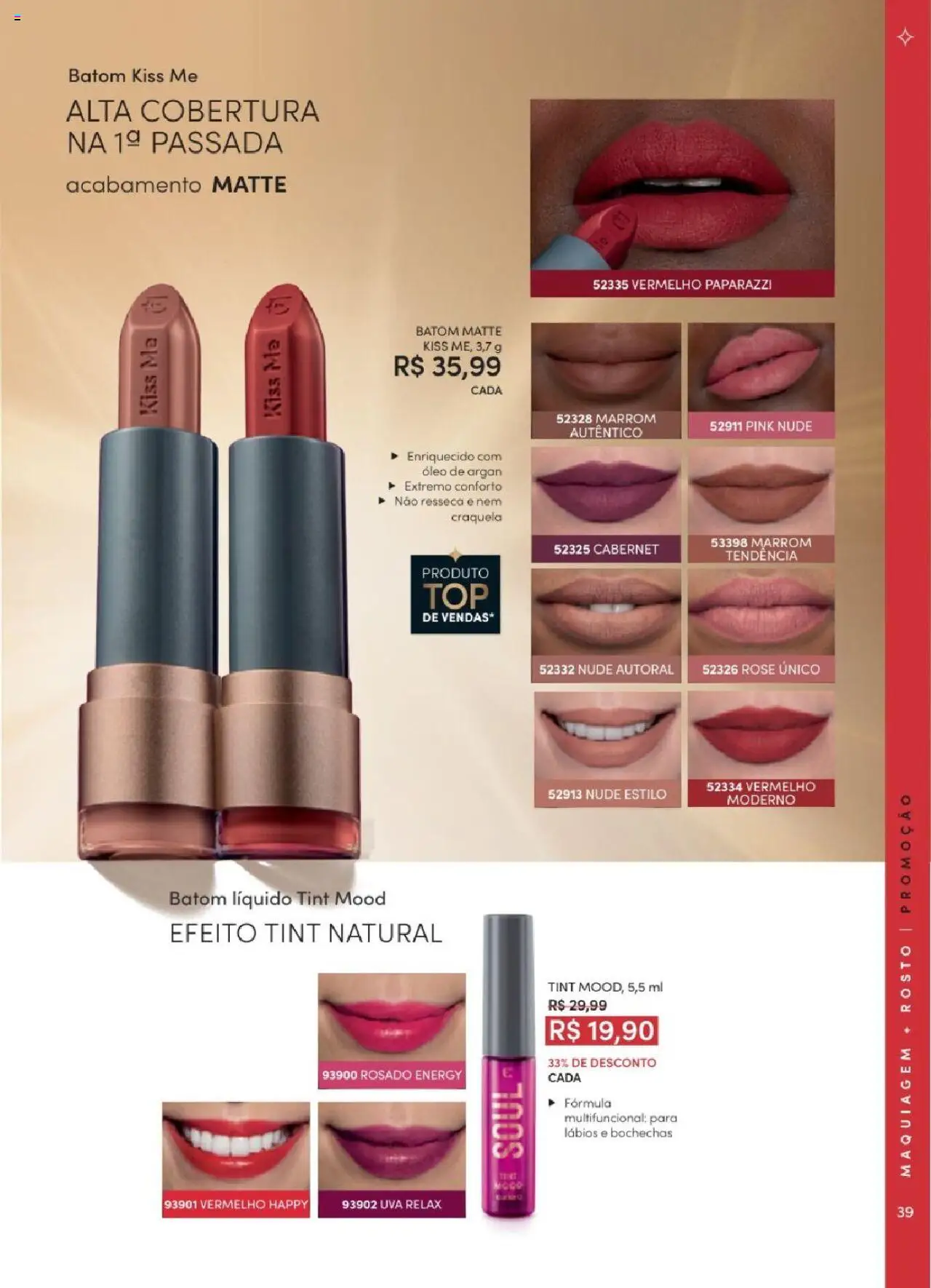 Eudora Folheto - válido de 06.06.2025 | Página: 39 | Produtos: Maquiagem, Batom, Multifuncional, Óleo