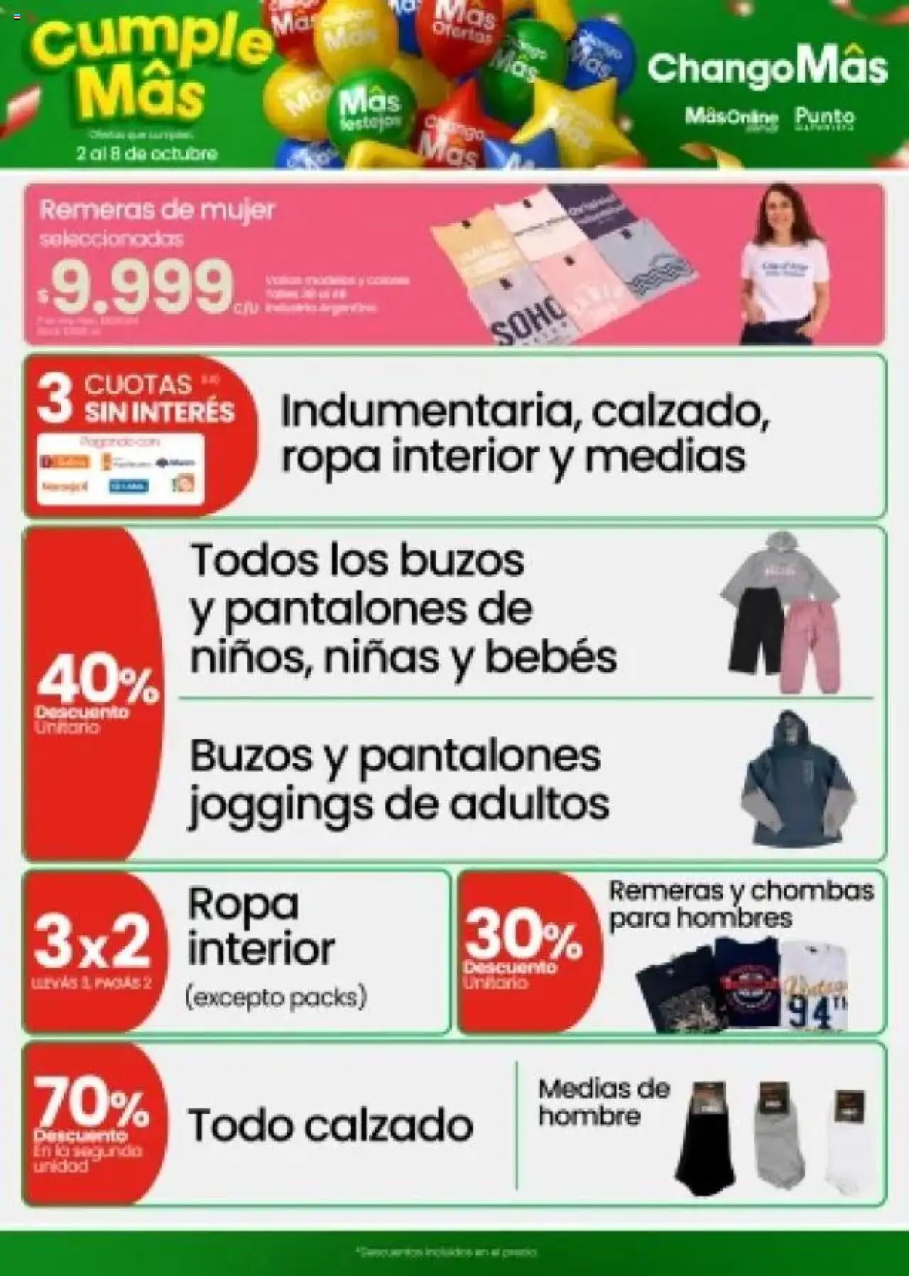 Changomas ofertas │ válido desde el 02.10.2025 | Página: 12 | Productos: Ropa, Pantalones, Ropa interior, Medias