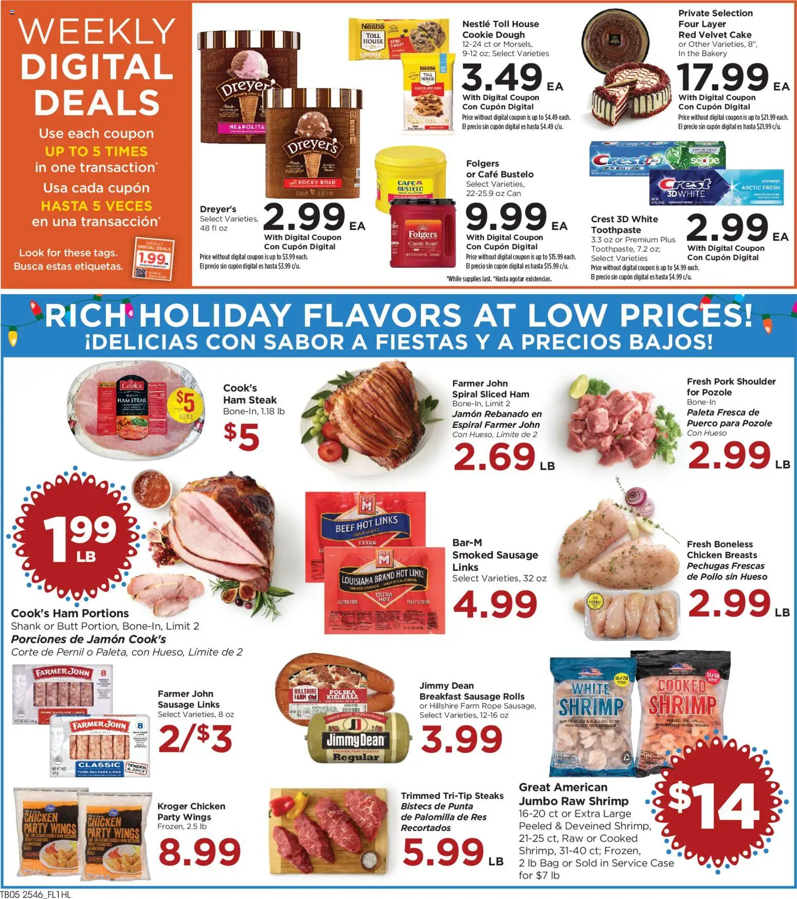 Food 4 Less Weekly Ad - valid from 17.12.2025 | Page: 4 | Products: Chocolate, Ham, Pork, Beef