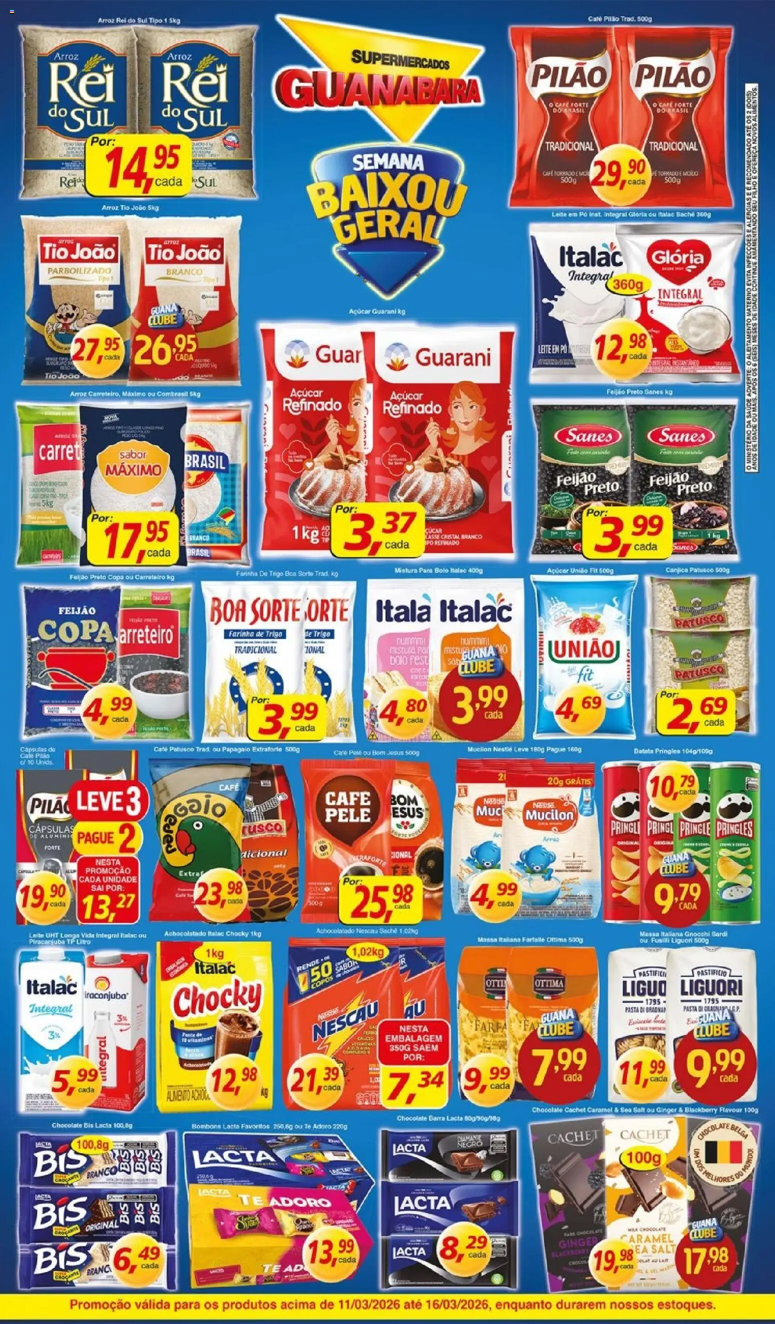 Supermercados Guanabara Folheto - válido de 11.03.2026 | Página: 2 | Produtos: Farinha de trigo, Chocolate, Pasta, Mistura para bolo