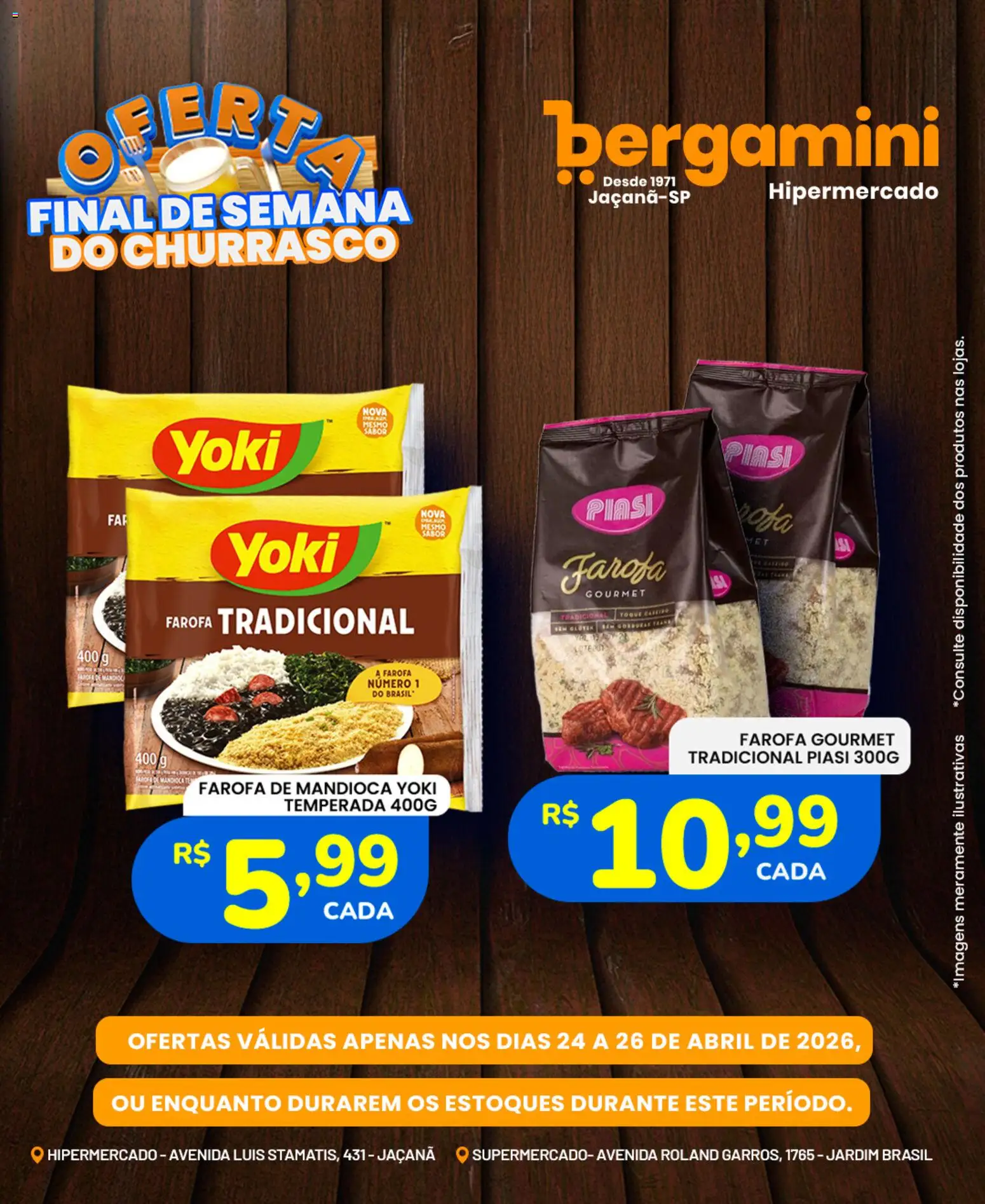 Supermercado Bergamini Folheto - válido de 24.04.2026 | Página: 3 | Produtos: Mandioca, Farofa