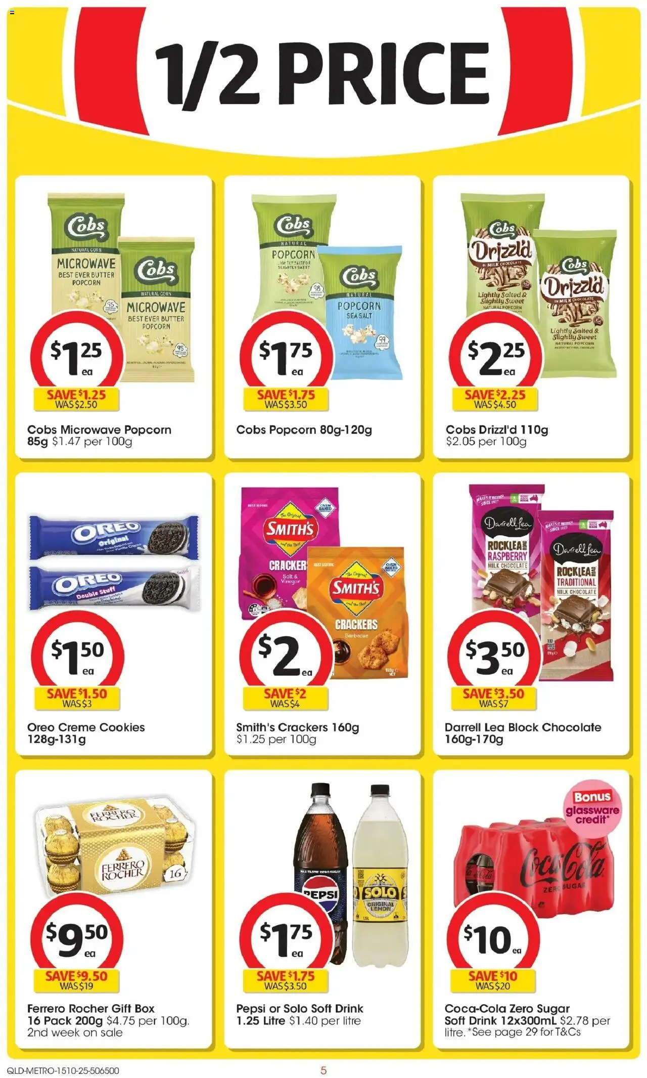 Coles catalogue - valid from 15.10.2025 | Page: 5 | Products: Crackers, Popcorn, Salt, Oven