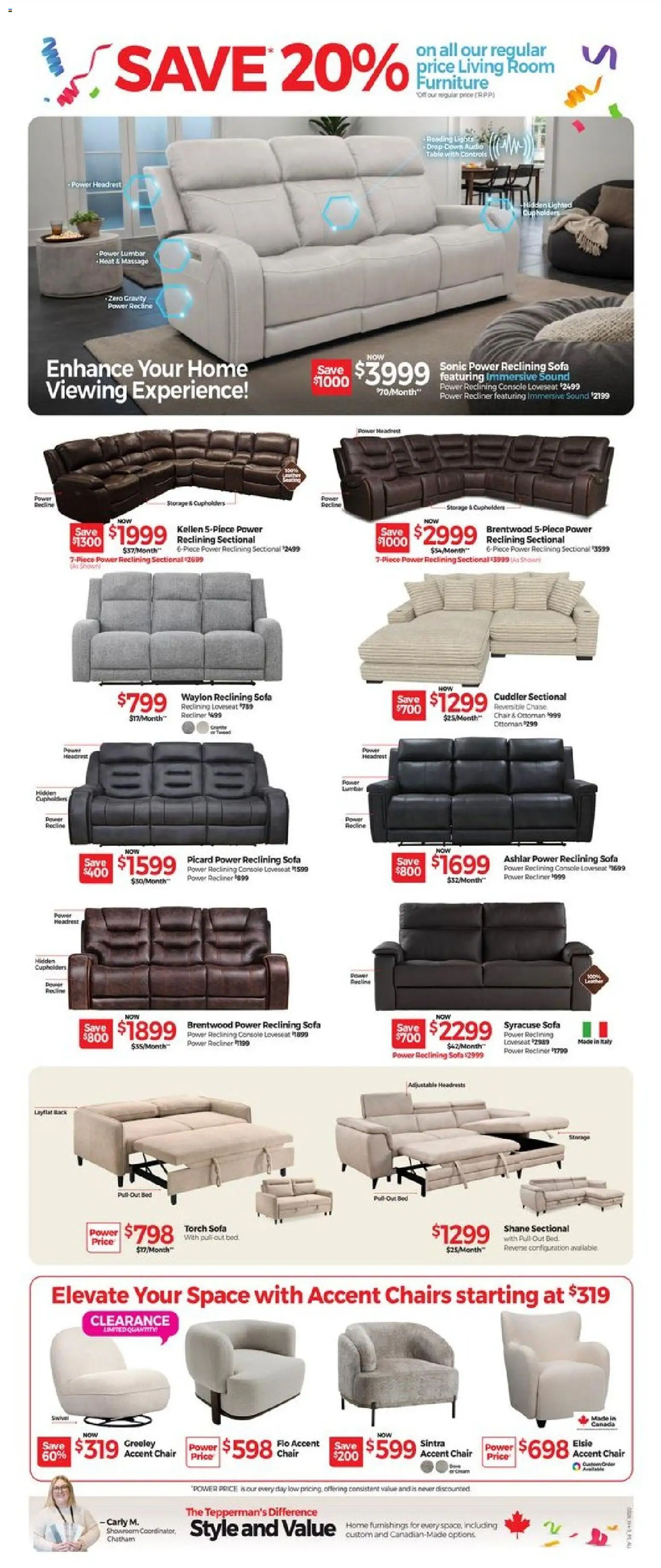 Tepperman's flyer - Outlet flyer valid from 20.03.2026 | Page: 9 | Products: Audio, Bed, Sofa, Chair