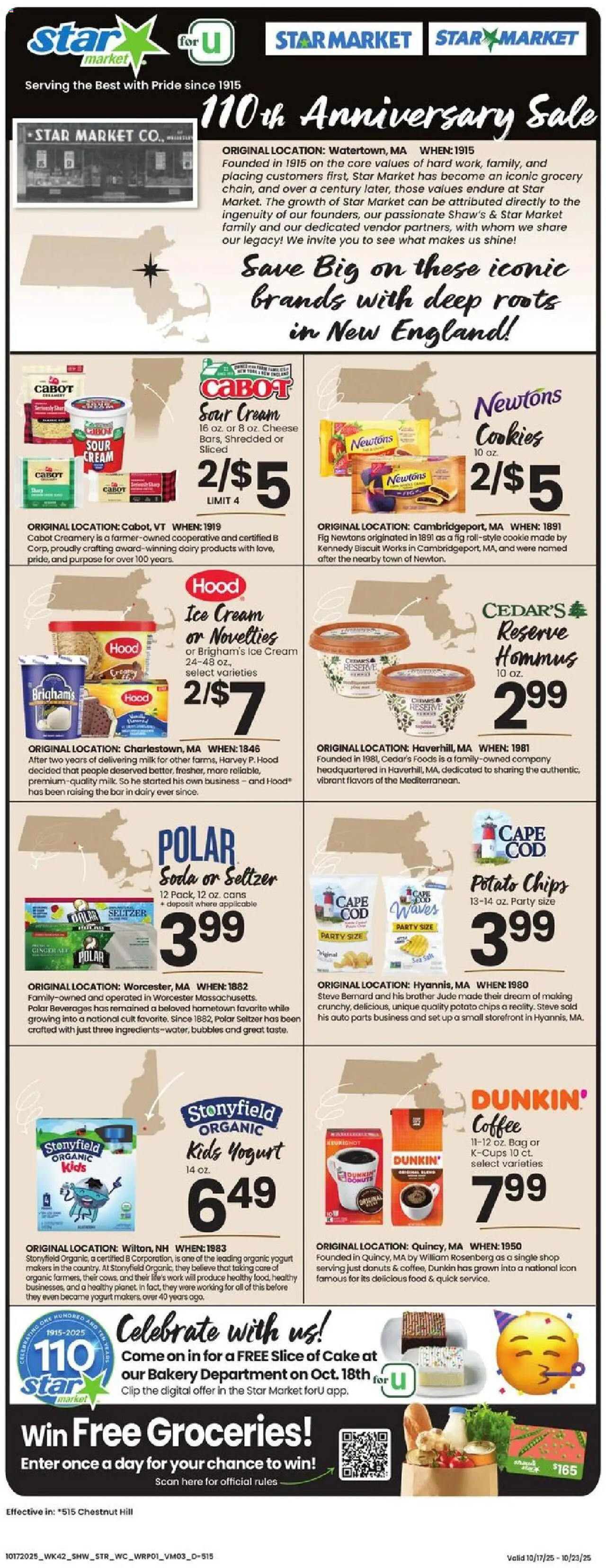Star Market Weekly Ad - MA - valid from 17.10.2025 | Page: 1 | Products: Sour cream, Chips, Ice cream, Bag