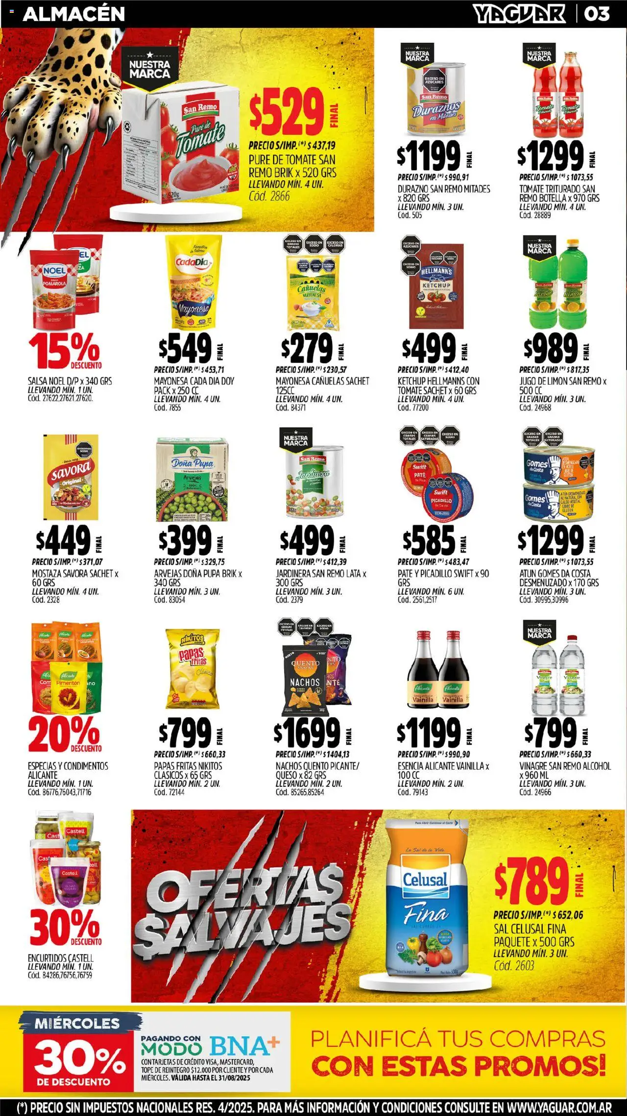 Yaguar - Maschwitz │ válido desde el 04.08.2025 | Página: 3 | Productos: Sal, Pimentón, Limón, Jugo