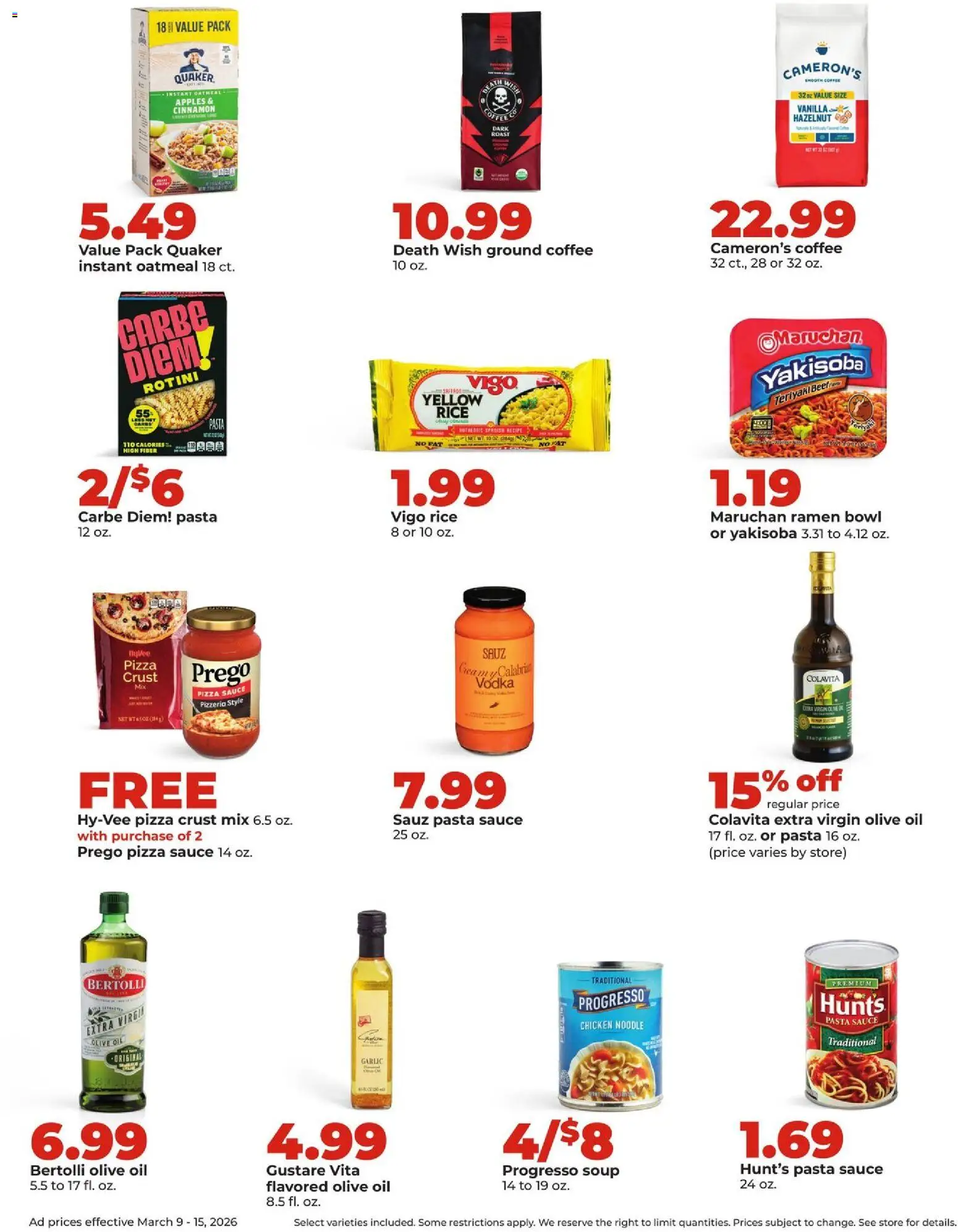 HyVee Weekly Ad - valid from 09.03.2026 | Page: 22 | Products: Oil, Rice, Pasta, Garlic