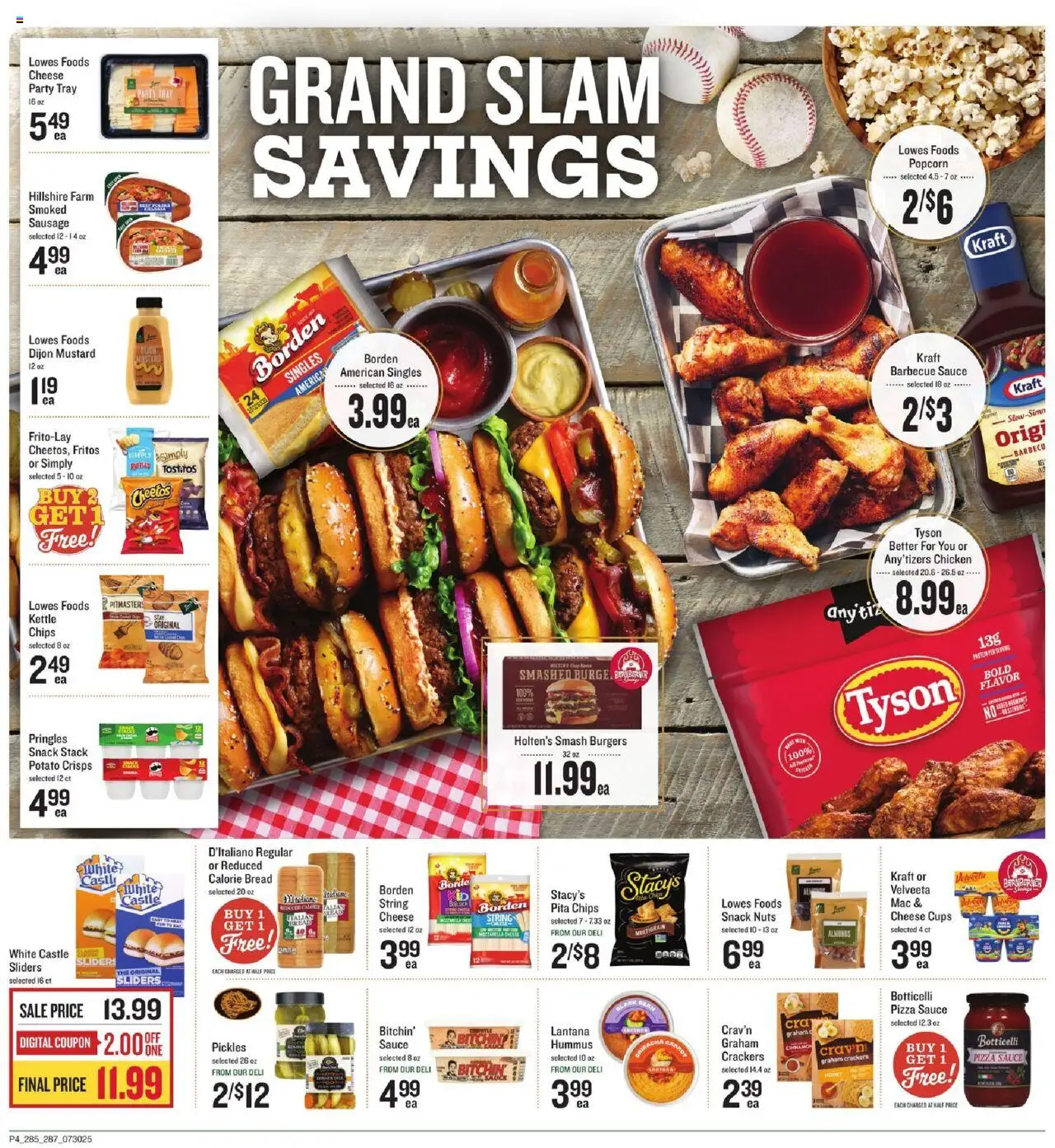 Lowes Foods Weekly Ad - NC - valid from 30.07.2025 | Page: 5 | Products: Bread, Pizza, Sausage, Kettle