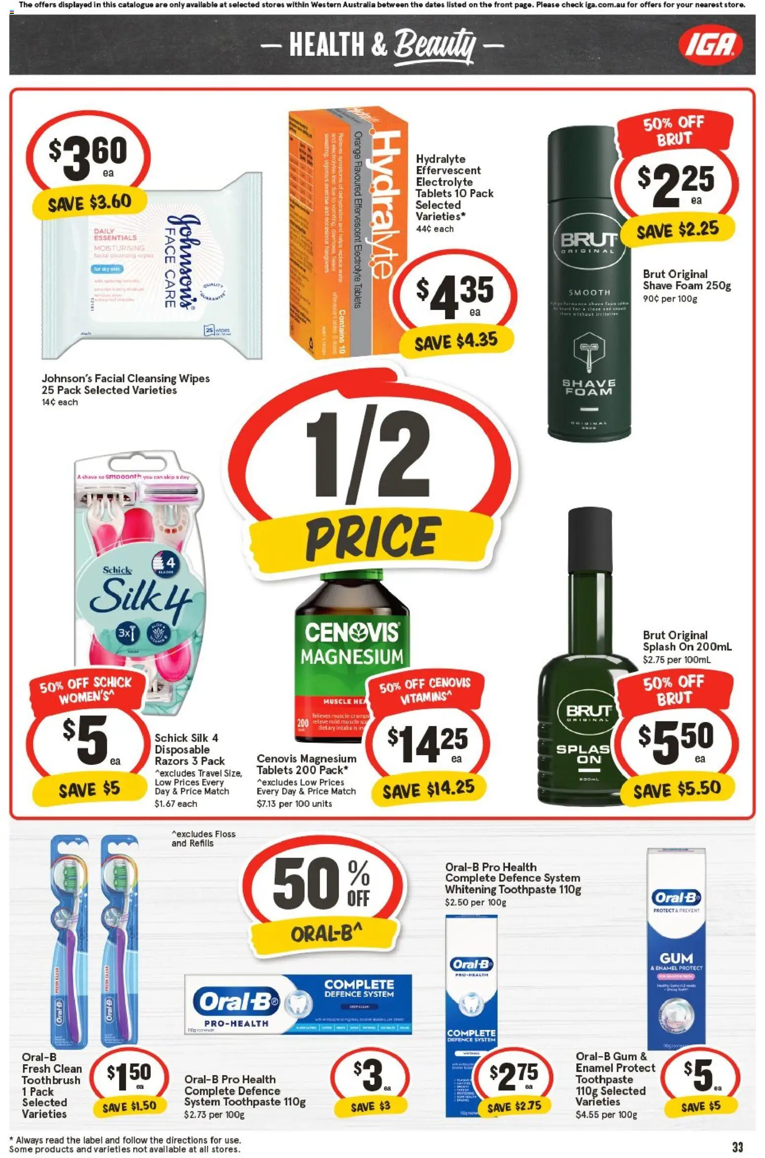 IGA catalogue - valid from 05.11.2025 | Page: 33 | Products: Gum, Toothpaste, Water, Razors