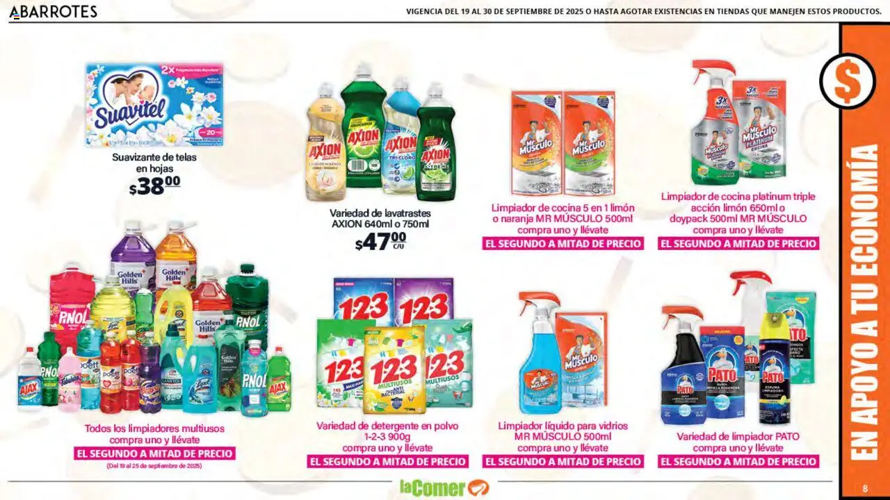 Nuevas ofertas de La Comer válidas en toda la República Mexicana desde el 19.09.2025. ¡Encuentra las mejores ofertas en La Comer - Folleto! | Página: 8 | Productos: Limón, Espuma, Suavizante de telas, Cocina