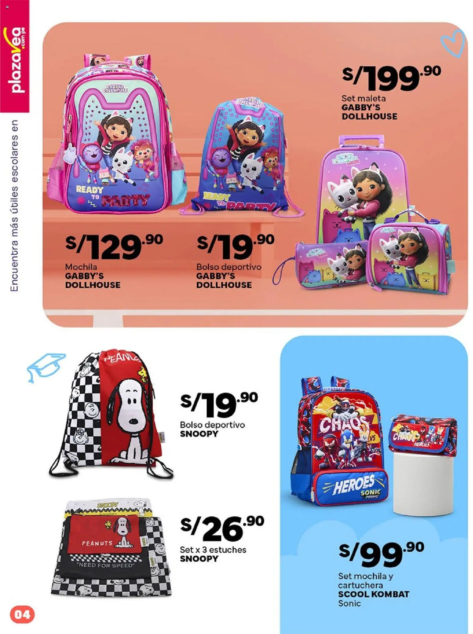 Catálogo Plaza Vea válido desde 16.01.2026 | Página: 4 | Productos: Bolso, Mochila, Maleta