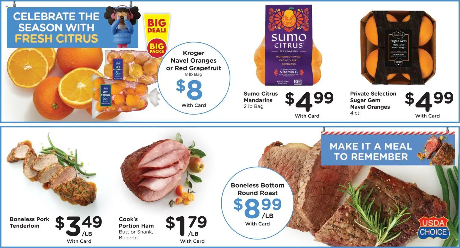 Kroger Weekly Ad - valid from 14.01.2026 | Page: 10 | Products: Vitamin, Ham, Pork, Oranges