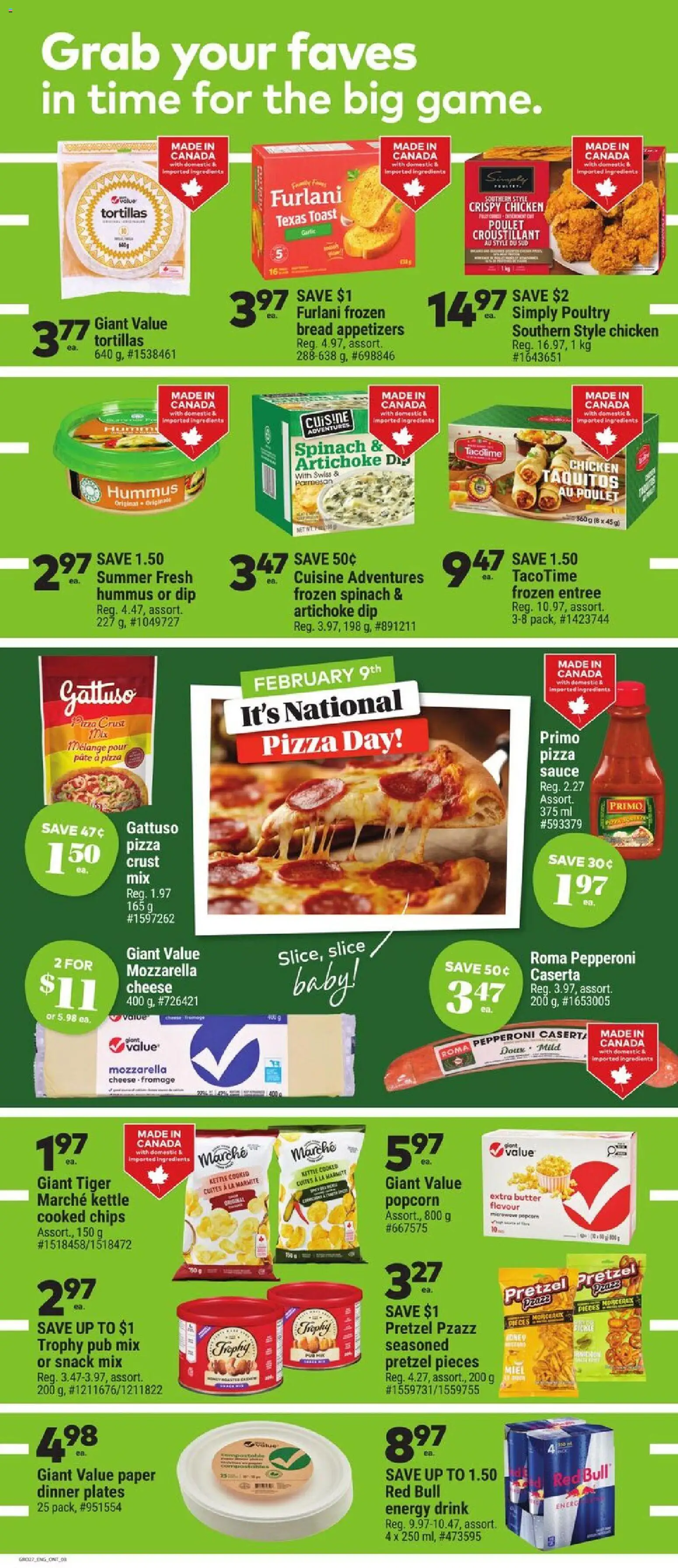 Giant Tiger flyer valid from 04.02.2026 | Page: 3 | Products: Kettle, Butter, Cheese, Pizza