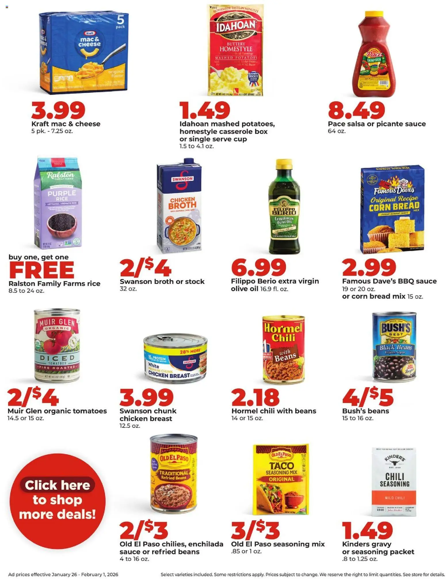 HyVee Weekly Ad - valid from 26.01.2026 | Page: 20 | Products: Cheese, Oil, Bread, Sauce