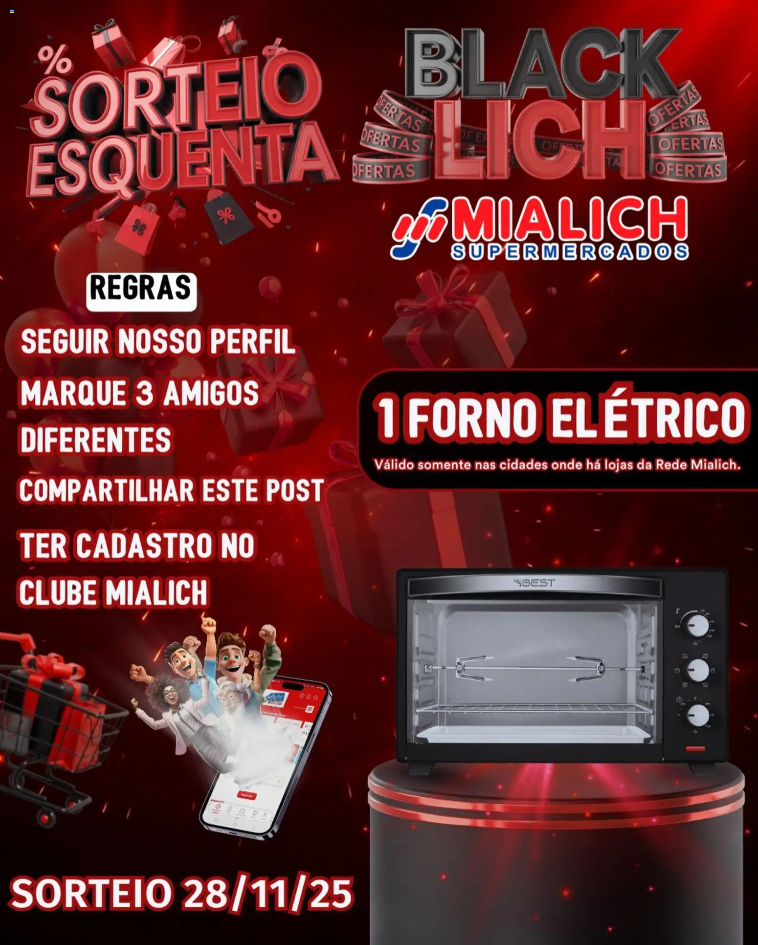 Mialich Supermercados Folheto - válido de 26.11.2025 | Página: 1 | Produtos: Forno, Mialich, Forno elétrico
