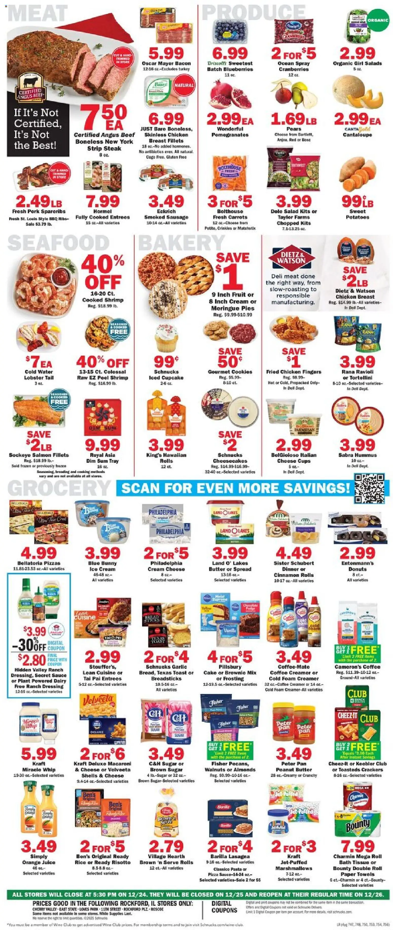 Schnucks Weekly Print Ad - IL - valid from 17.12.2025 | Page: 4 | Products: Pasta, Sausage, Garlic, Blueberries