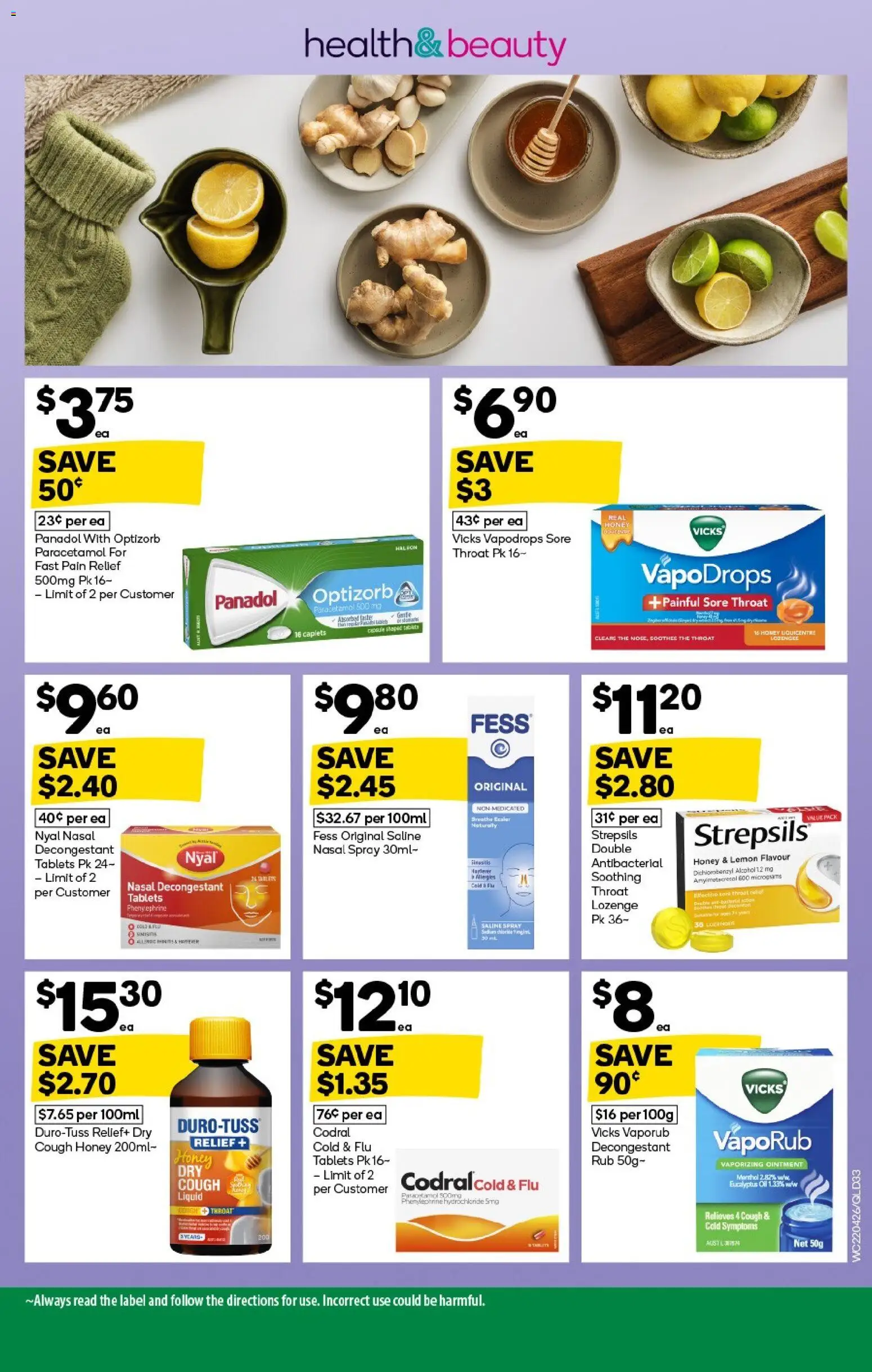 Woolworths catalogue - valid from 22.04.2026 | Page: 33 | Products: Oil, Lemon, Tablets, Pain relief