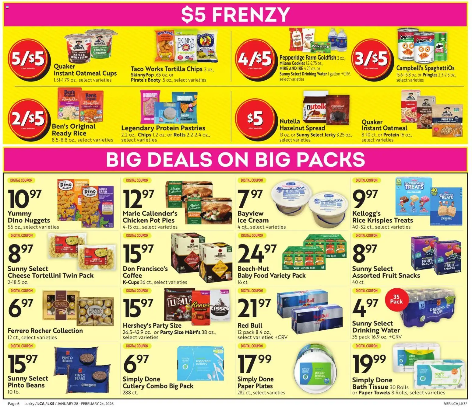 Lucky Supermarkets Big Book of Savings - valid from 28.01.2026 | Page: 6 | Products: Coffee, Apples, Cream, Sugar