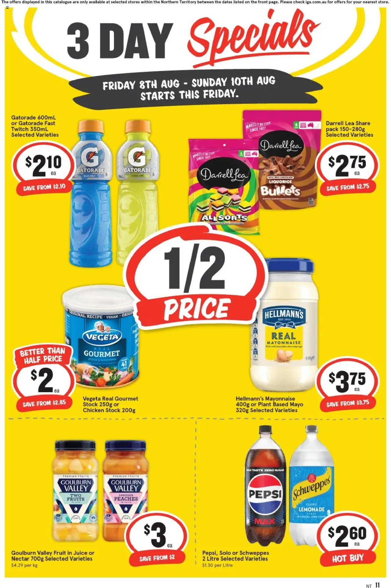 IGA catalogue - valid from 08.08.2025 | Page: 3 | Products: Plant, Fruits, Mayonnaise, Sugar