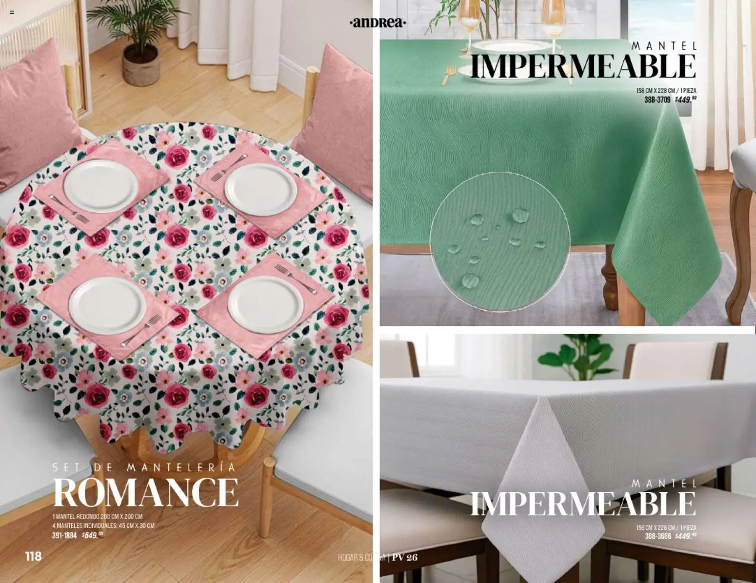 Nuevas ofertas de Andrea válidas en toda la República Mexicana desde el 25.01.2026. ¡Encuentra las mejores ofertas en Andrea catálogo Home! | Página: 118 | Productos: Mantel