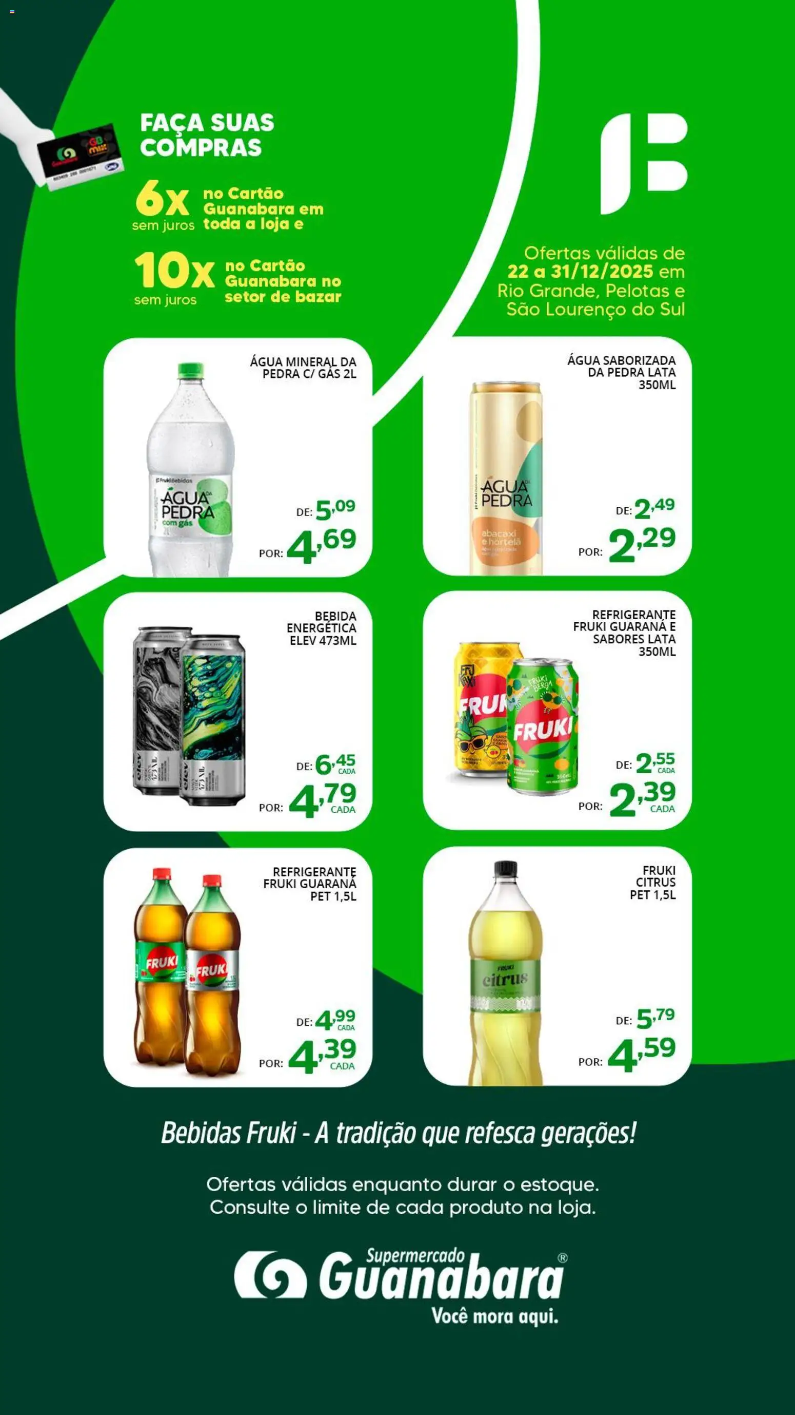 Supermercado Guanabara Folheto - válido de 22.12.2025 | Página: 1 | Produtos: Hortelã, Guaraná, Faca, Água mineral