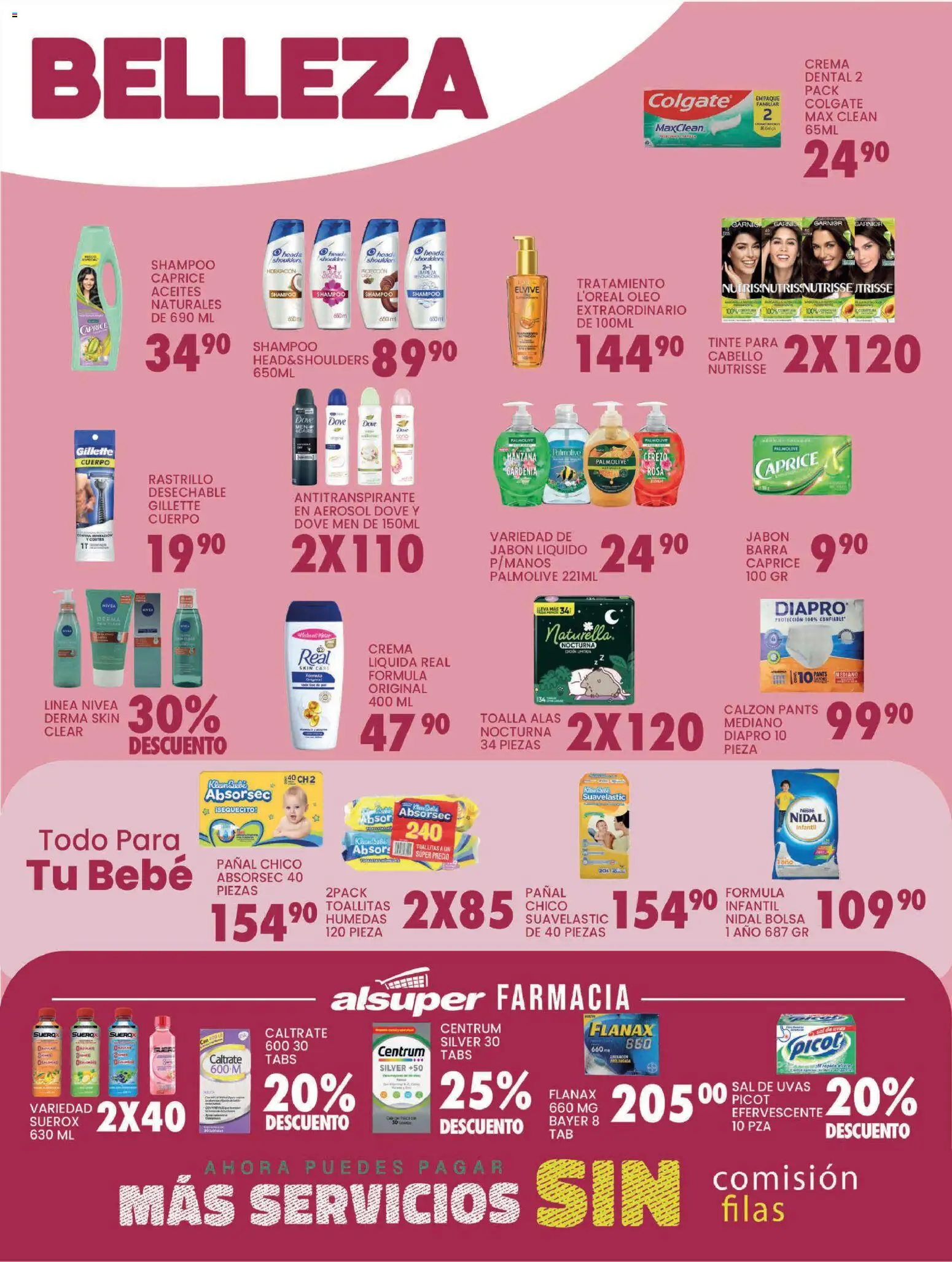Nuevas ofertas de Alsuper válidas en toda la República Mexicana desde el 03.03.2026. ¡Encuentra las mejores ofertas en Alsuper folleto Chihuahua-Ciudad! | Página: 4 | Productos: Calzón, Crema, Toalla, Barra