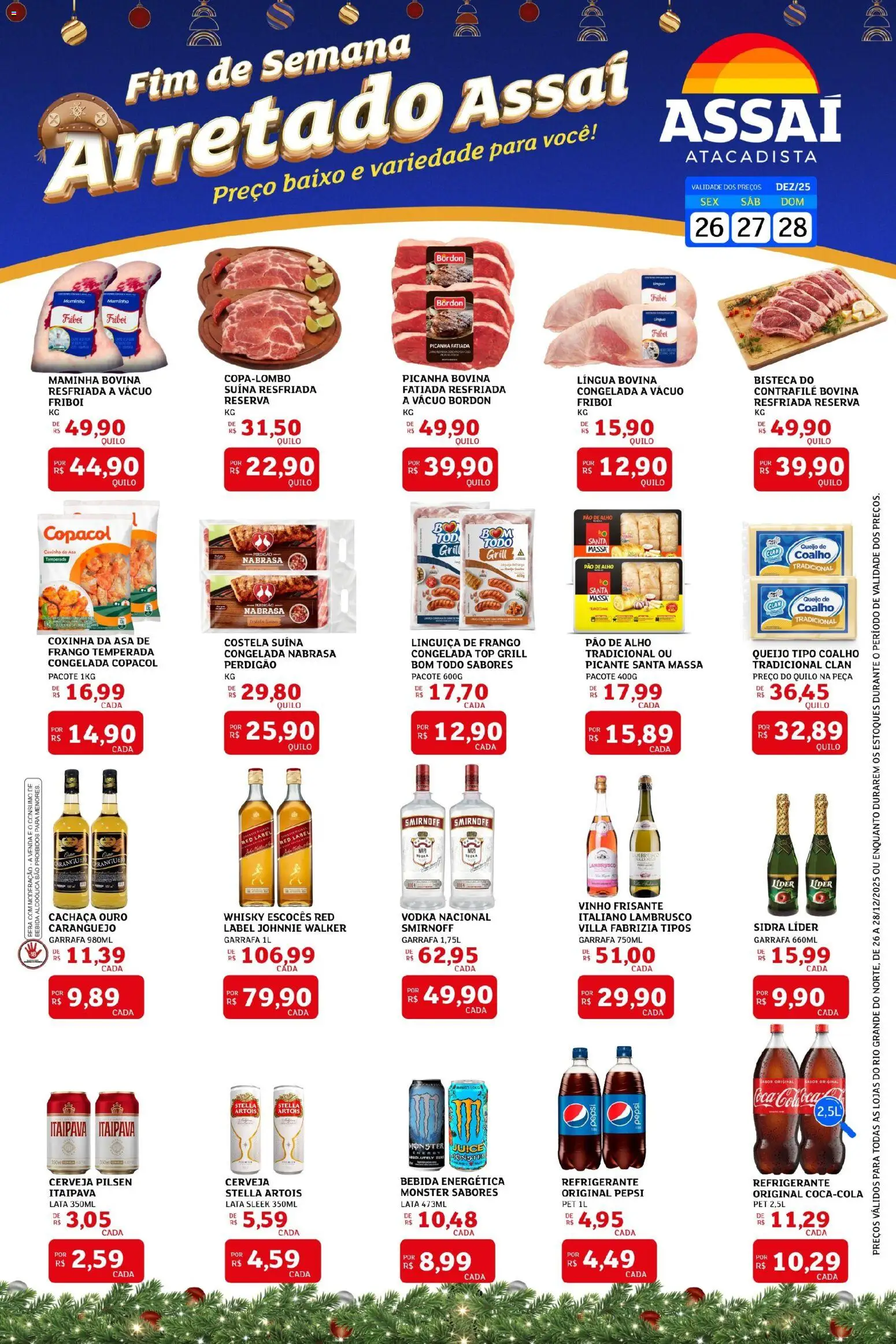 Assaí Atacadista Folheto - válido de 26.12.2025 | Página: 1 | Produtos: Alho, Pão, Caranguejo, Baixo