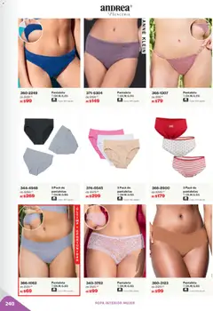 Vista previa de Andrea catálogo Outlet, nuevo folleto de la tienda, válido en México a partir del 02.11.2025 | Página: 240 | Productos: Pantaletas, Algodón, Ropa, Ropa interior