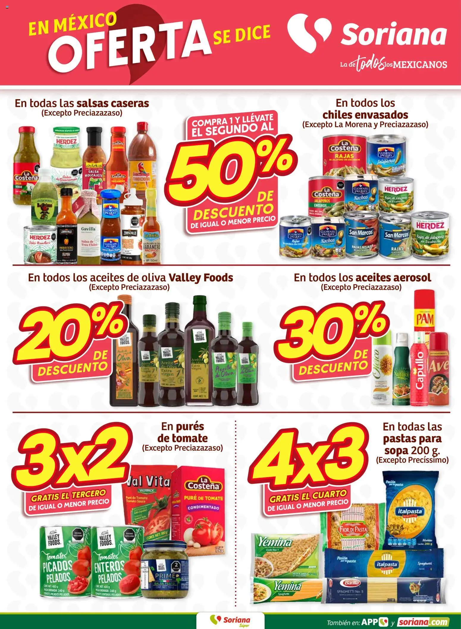 Nuevas ofertas de Soriana válidas en toda la República Mexicana desde el 19.02.2026. ¡Encuentra las mejores ofertas en Soriana - Fin de Semana Súper: Tamaulipas (excepto Cd. Victoria y Tampico)! | Página: 3 | Productos: Tomate, Aceite, Pasta, Tomates