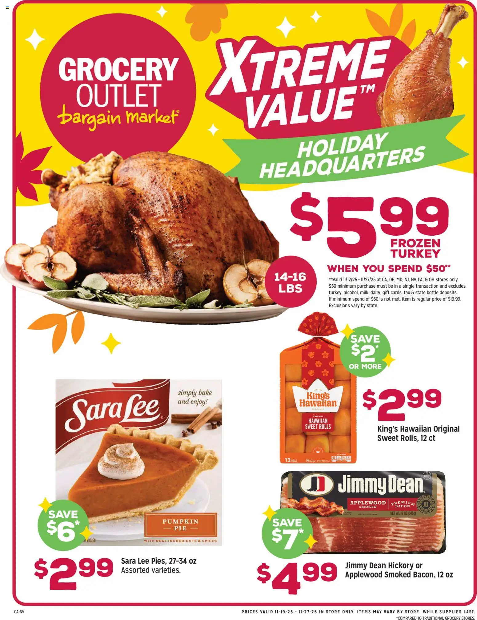 Grocery Outlet Weekly Ad - CA - valid from 26.11.2025 | Page: 1 | Products: Spices, Pumpkin