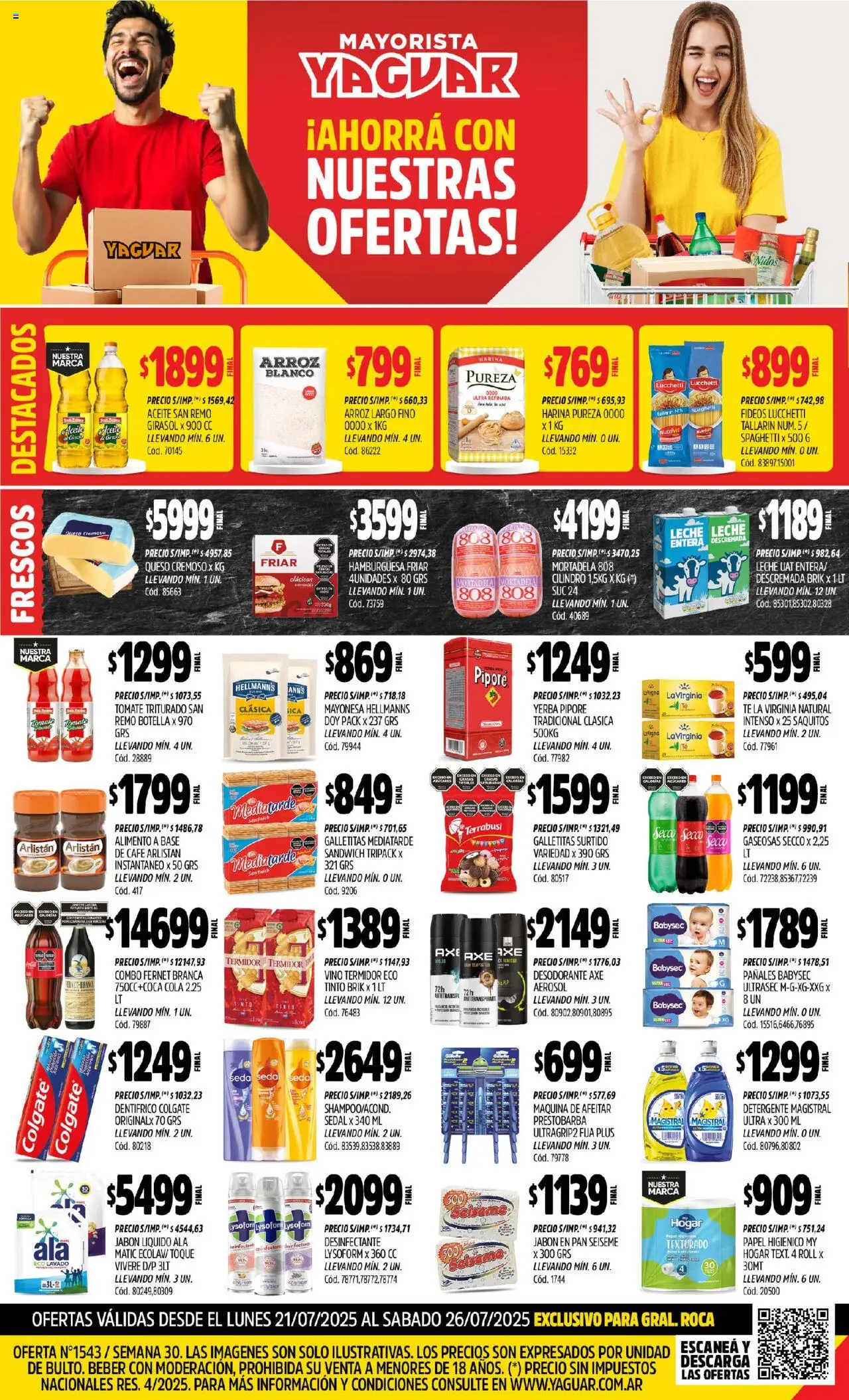 Yaguar - General Roca │ válido desde el 21.07.2025 | Página: 1 | Productos: Yerba, Detergente, Leche, Café