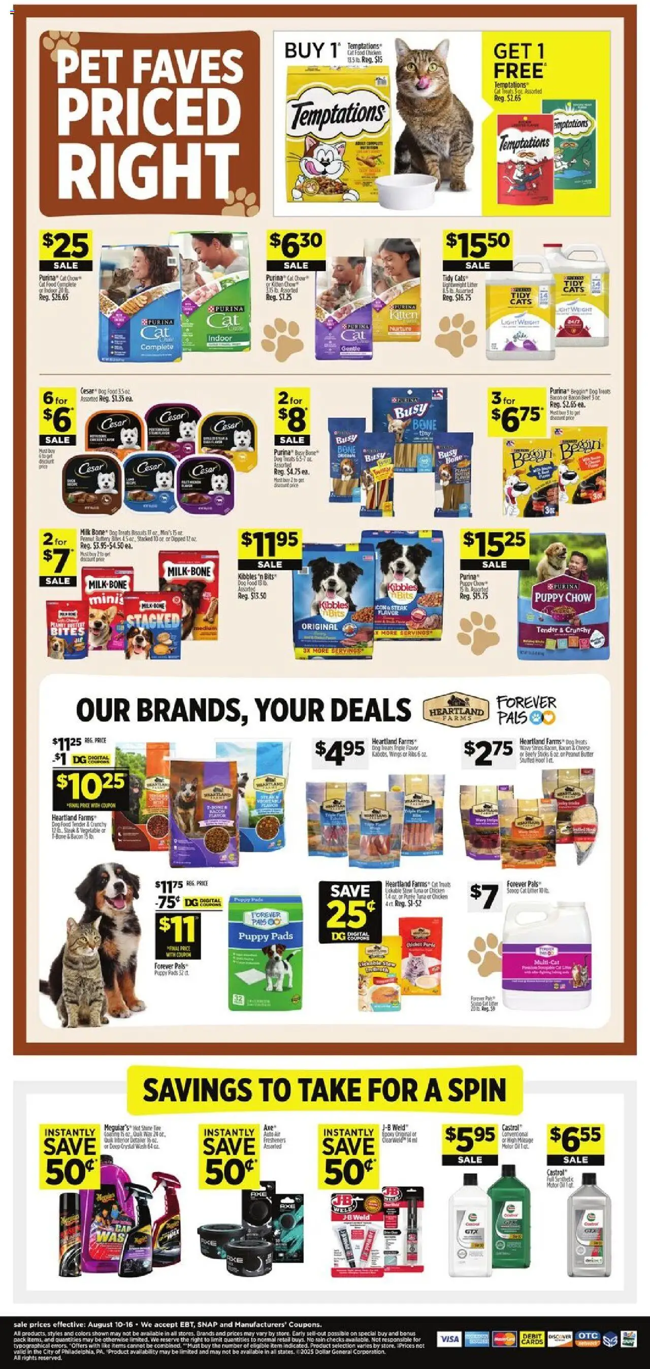 Dollar General Weekly Ad - TX - valid from 10.08.2025 | Page: 11 | Products: Dog Treats, Beef, Pads, Socks