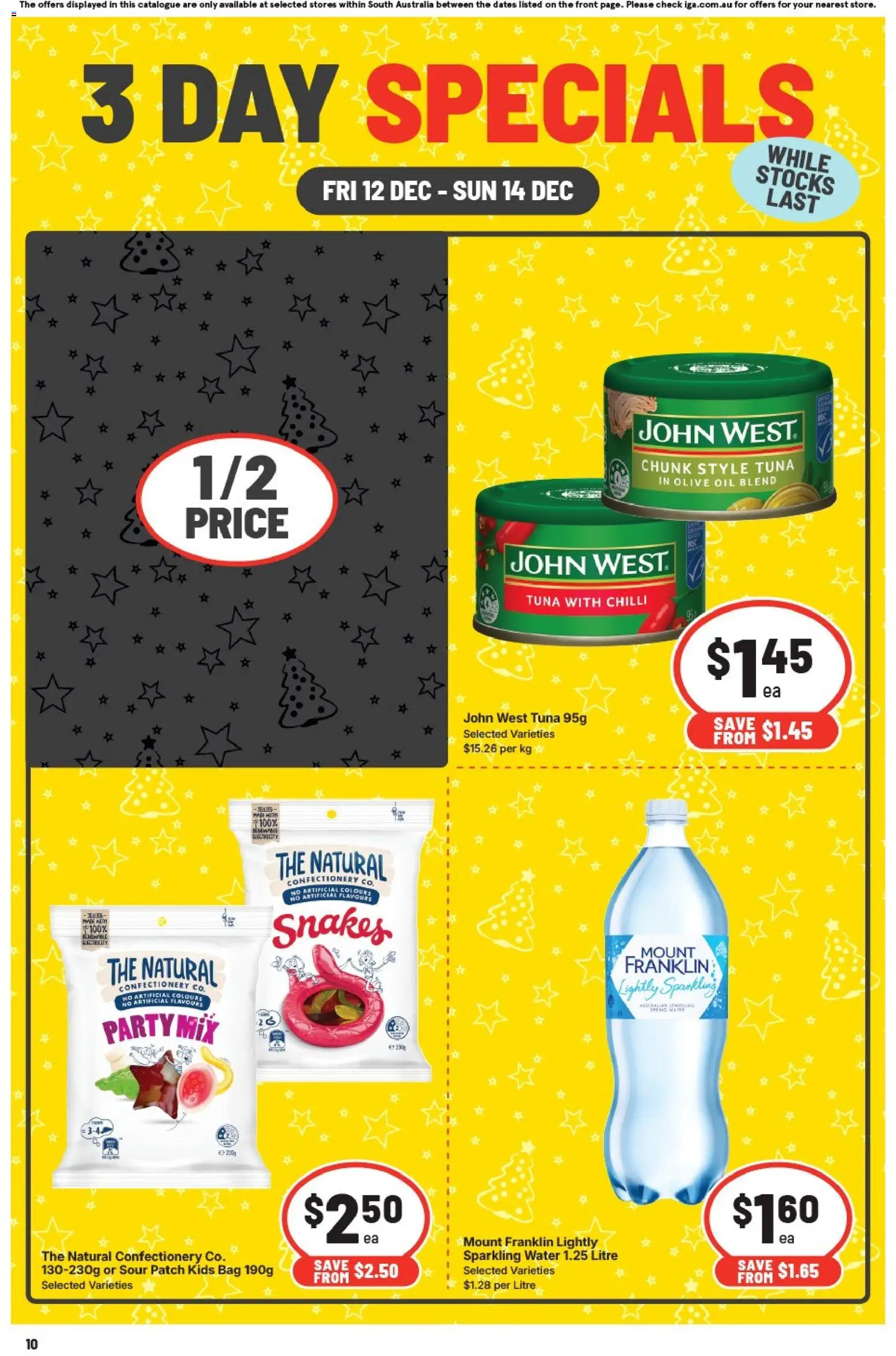 IGA catalogue - valid from 12.12.2025 | Page: 2 | Products: Olive oil, Water, Tuna, Bag