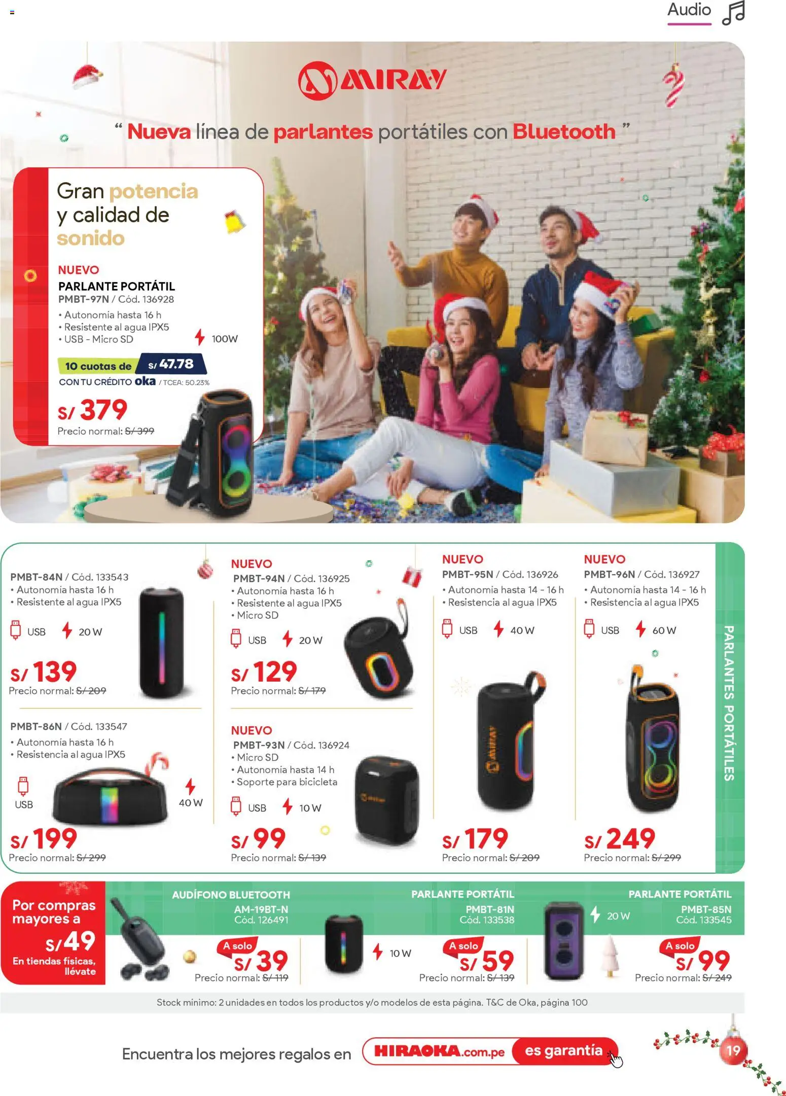 Catálogo Hiraoka válido desde 06.12.2025 | Página: 19 | Productos: Audio, Parlante, USB