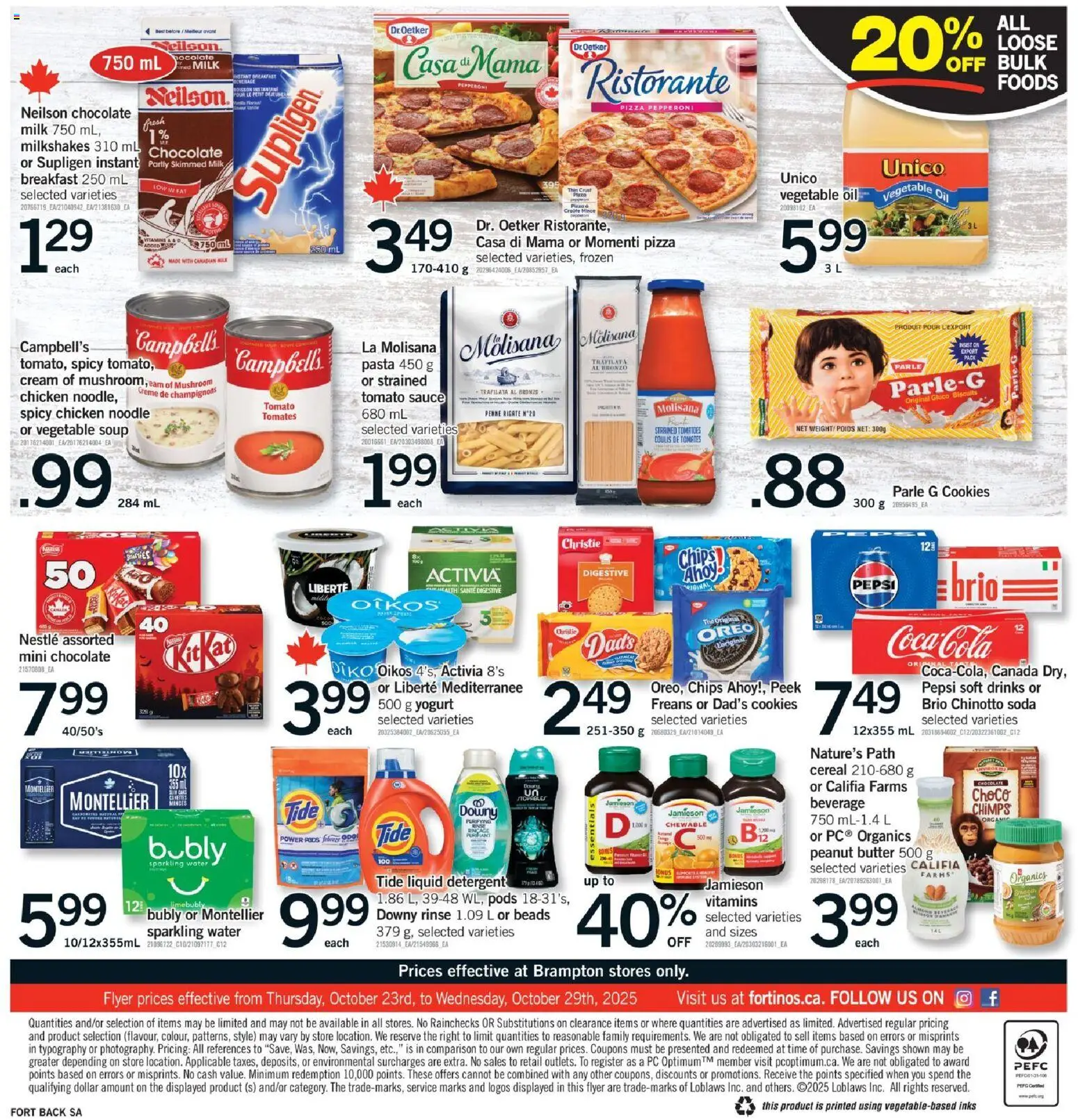 Fortinos flyer valid from 23.10.2025 | Page: 2 | Products: PC, Milk, Yogurt, Chicken
