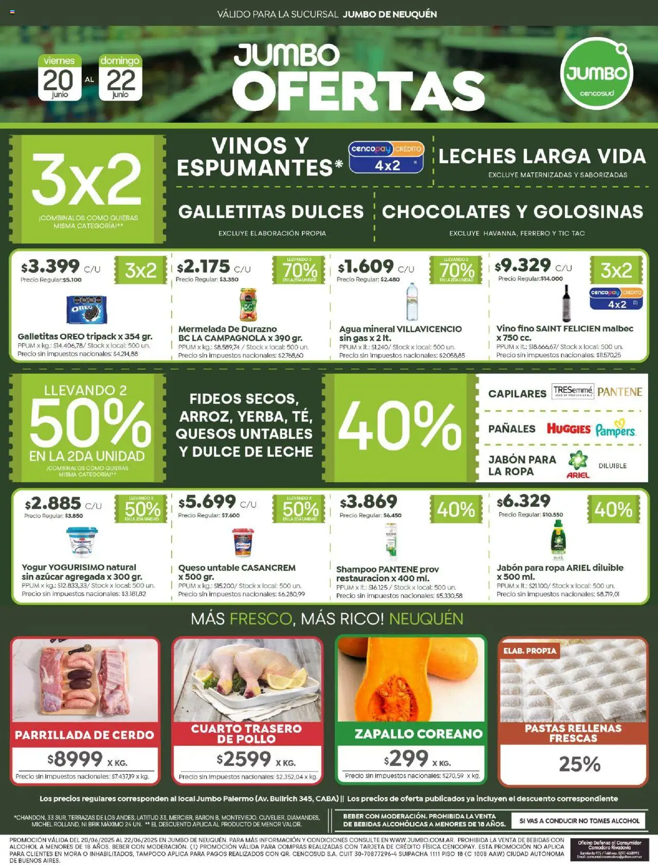 Jumbo ofertas - Neuquén │ válido desde el 20.06.2025 | Página: 1 | Productos: Zapallo, Durazno, Jabón, Cerdo