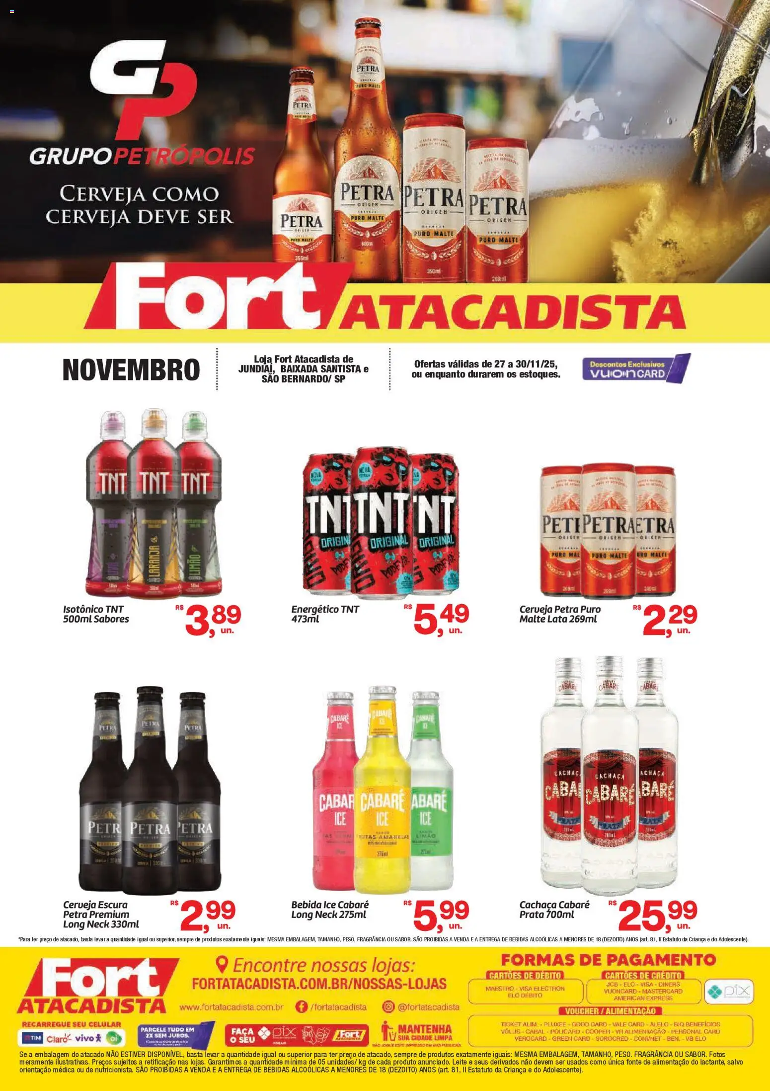 Fort Atacadista Folheto - válido de 27.11.2025 | Página: 1 | Produtos: Celular, Leite, Cerveja, Bebida
