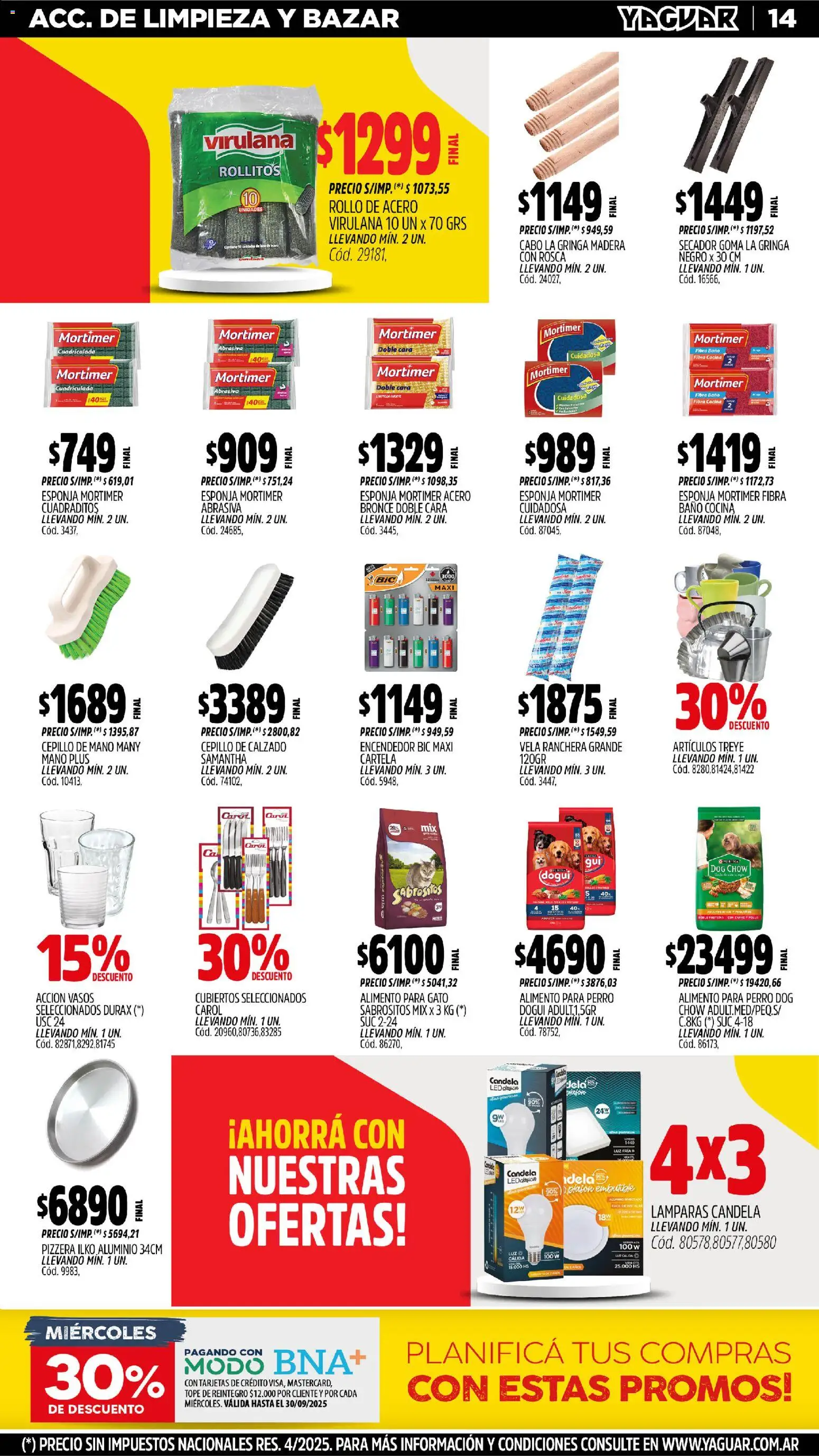 Yaguar - José C. Paz │ válido desde el 27.10.2025 | Página: 14 | Productos: Pizzera, Baño, Cepillo, Vasos