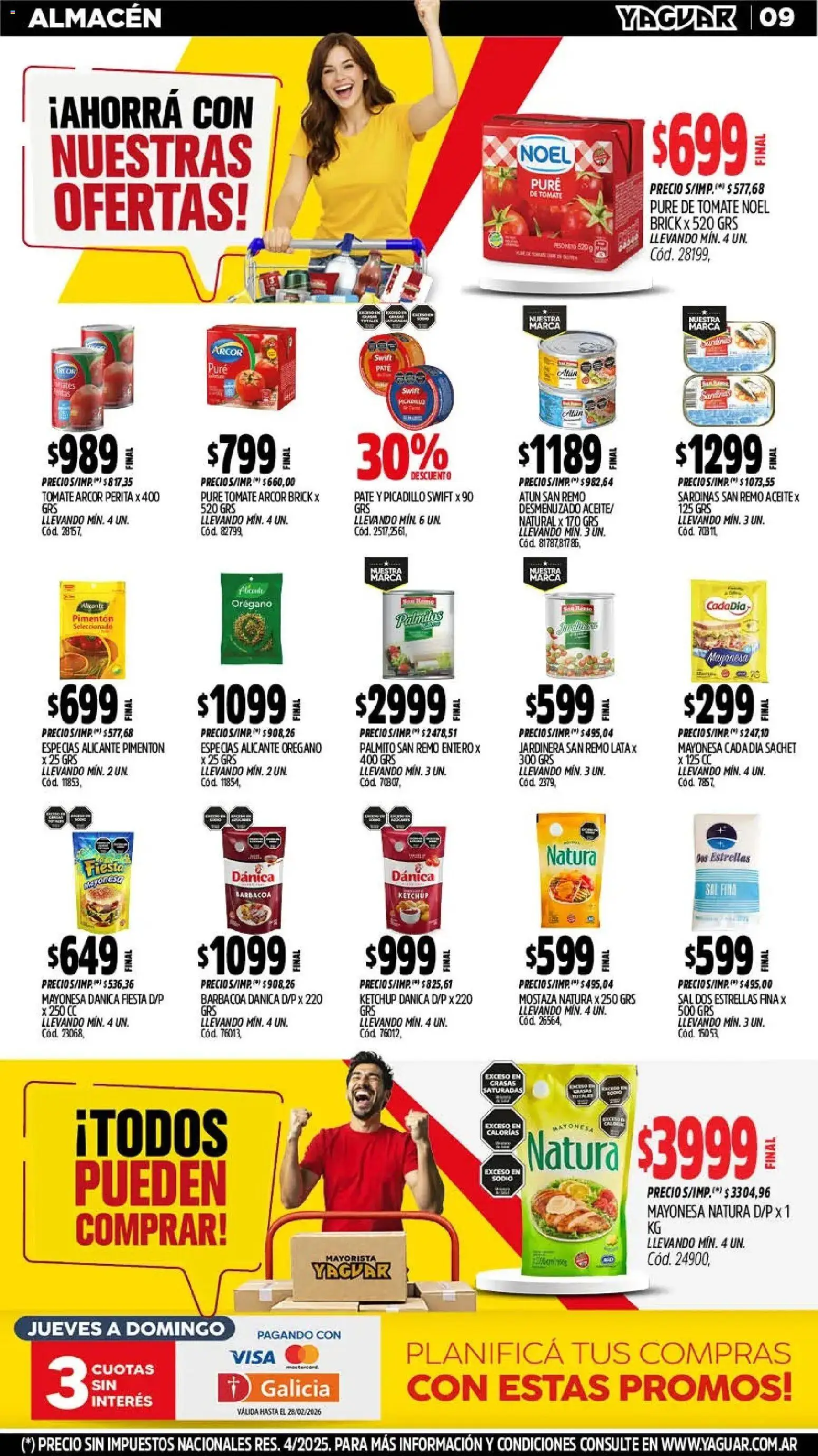 Yaguar - Oferta Semanal General Roca │ válido desde el 23.02.2026 | Página: 9 | Productos: Aceite, Ketchup, Tomate, Picadillo