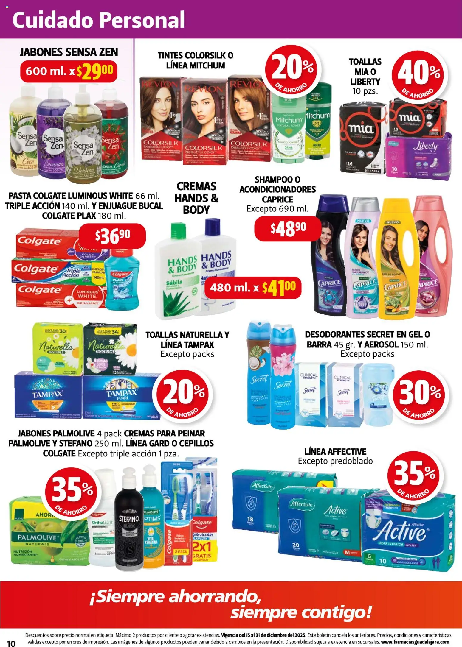 Nuevas ofertas de Farmacia Guadalajara válidas en toda la República Mexicana desde el 15.12.2025. ¡Encuentra las mejores ofertas en Farmacia Guadalajara catálogo! | Página: 10 | Productos: Ropa, Barra, Body, Sobre