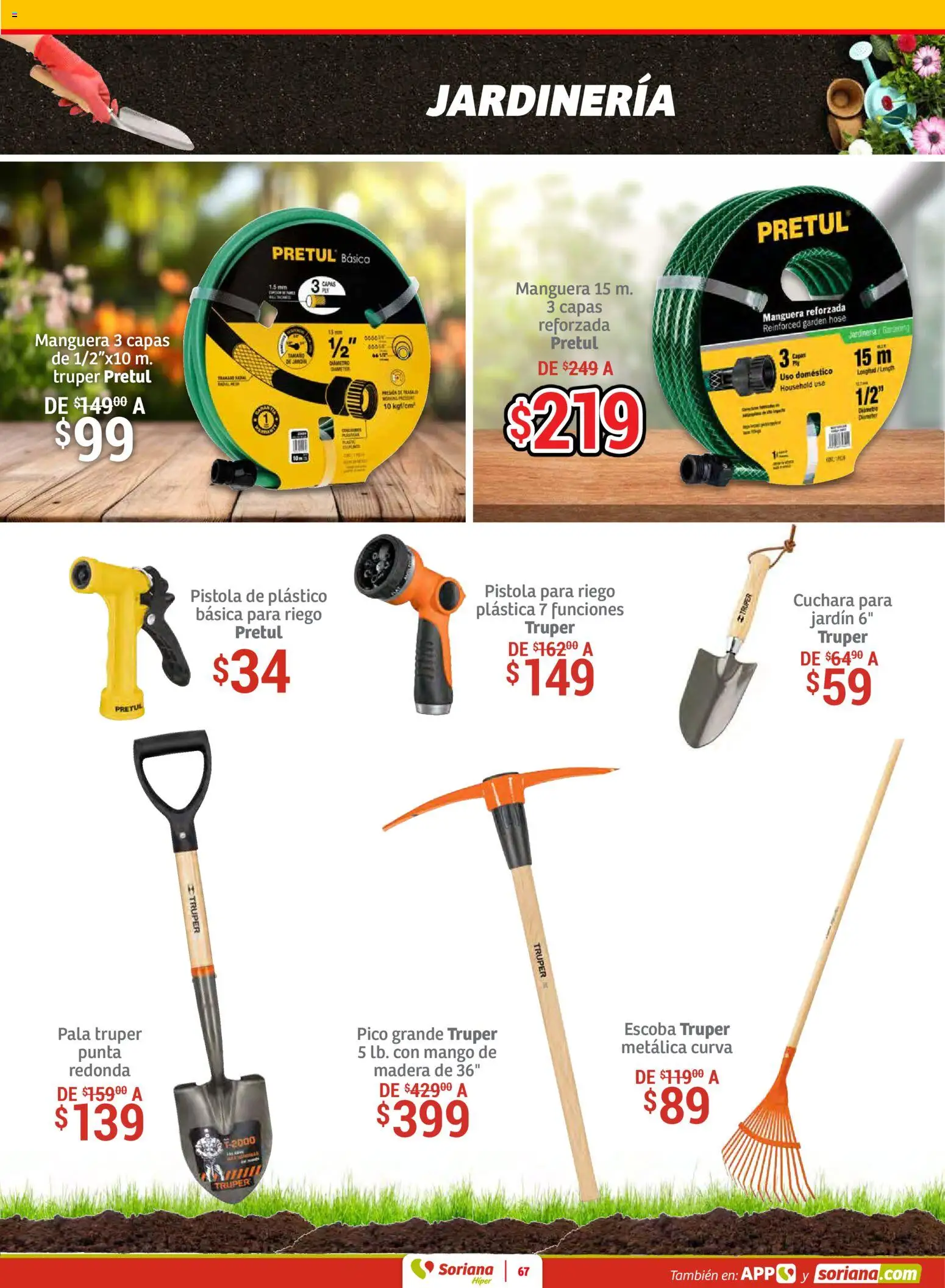 Nuevas ofertas de Soriana válidas en toda la República Mexicana desde el 30.01.2026. ¡Encuentra las mejores ofertas en Soriana - Preciazazaso Híper: BCS, Jal, Nay, Sin, Son! | Página: 67 | Productos: Pala, Mango, Pico, Cuchara