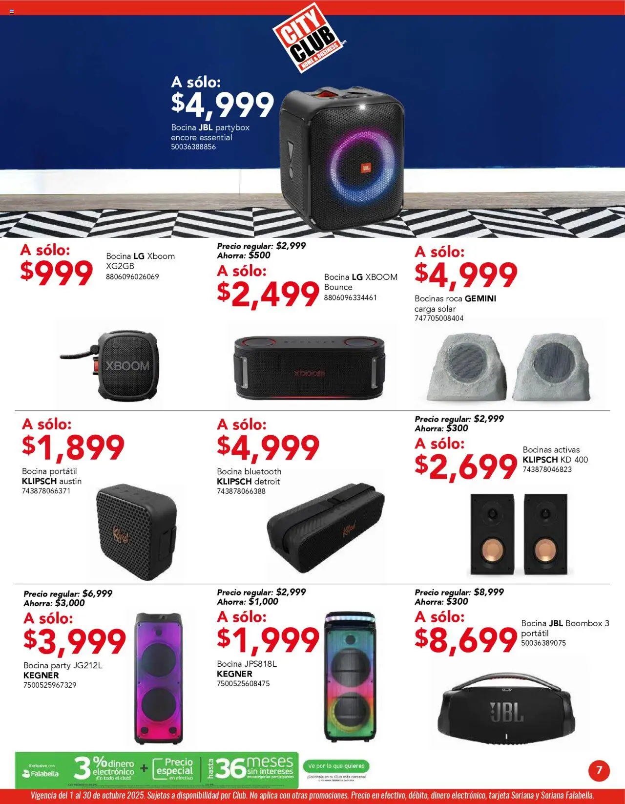 Nuevas ofertas de City Club válidas en toda la República Mexicana desde el 01.10.2025. ¡Encuentra las mejores ofertas en City Club - Catálogo! | Página: 5 | Productos: Bocina