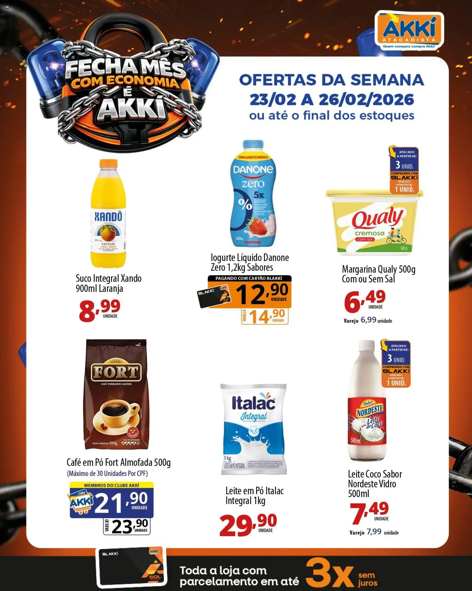 Akki Atacadista Folheto - válido de 23.02.2026 | Página: 5 | Produtos: Almofada, Leite, Café, Leite em pó